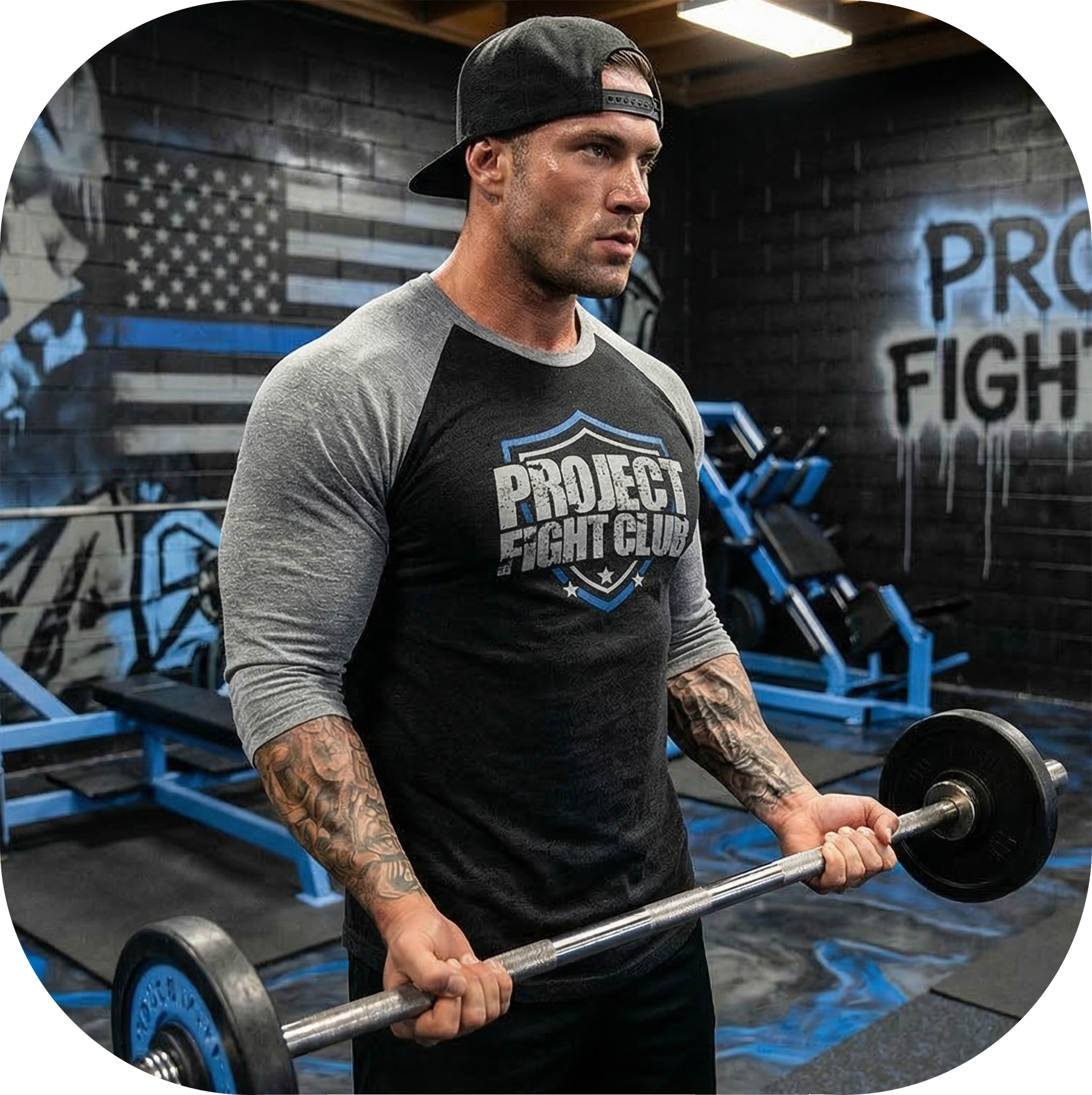 BLACK & GREY BASEBALL TEE #3 - SUPPORT POLICE