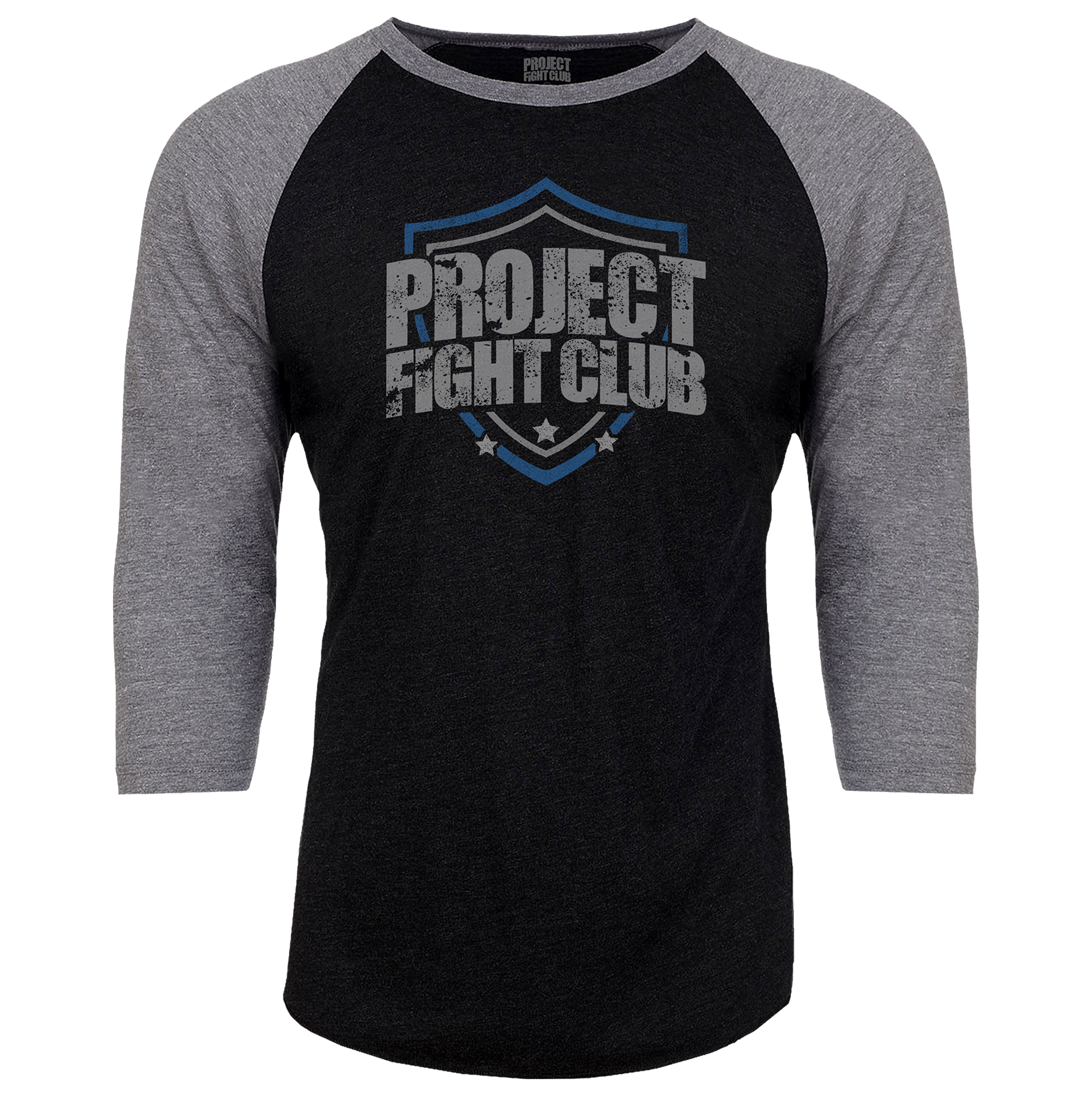 BLACK & GREY BASEBALL TEE #3 - SUPPORT POLICE