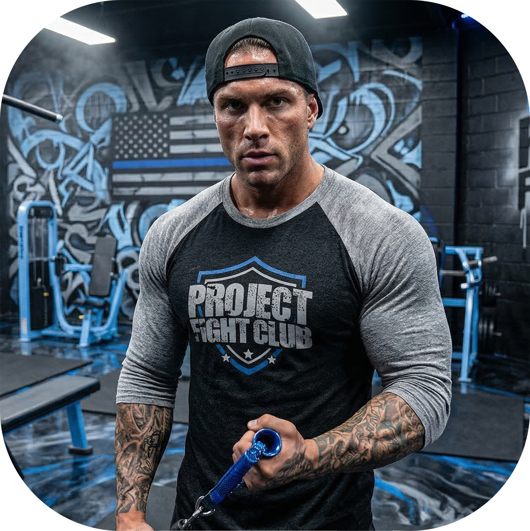 BLACK & GREY BASEBALL TEE #3 - SUPPORT POLICE