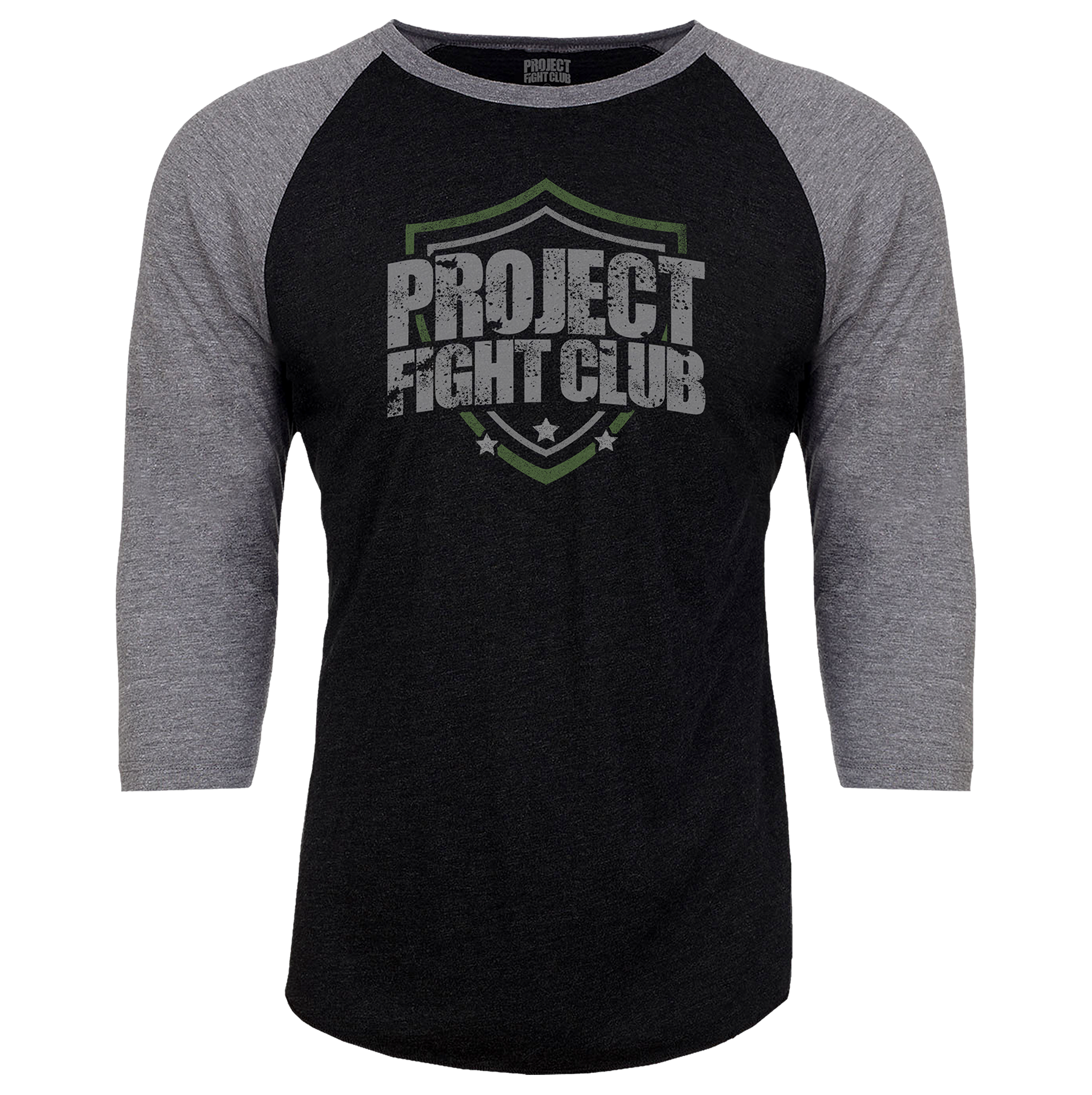 BLACK & GREY BASEBALL TEE 3 - HONOR SOLDIERS & VETERANS