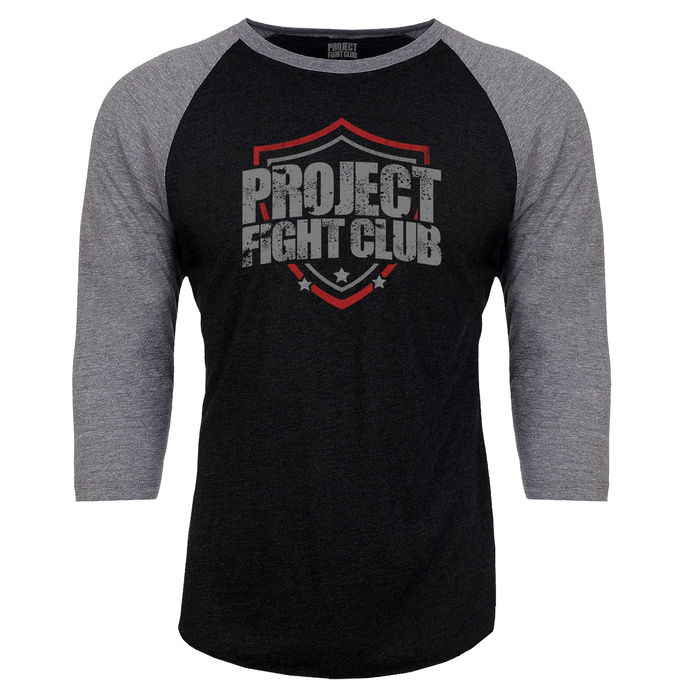 BLACK & GREY BASEBALL TEE #3 - HONOR FIREFIGHTERS & EMTs