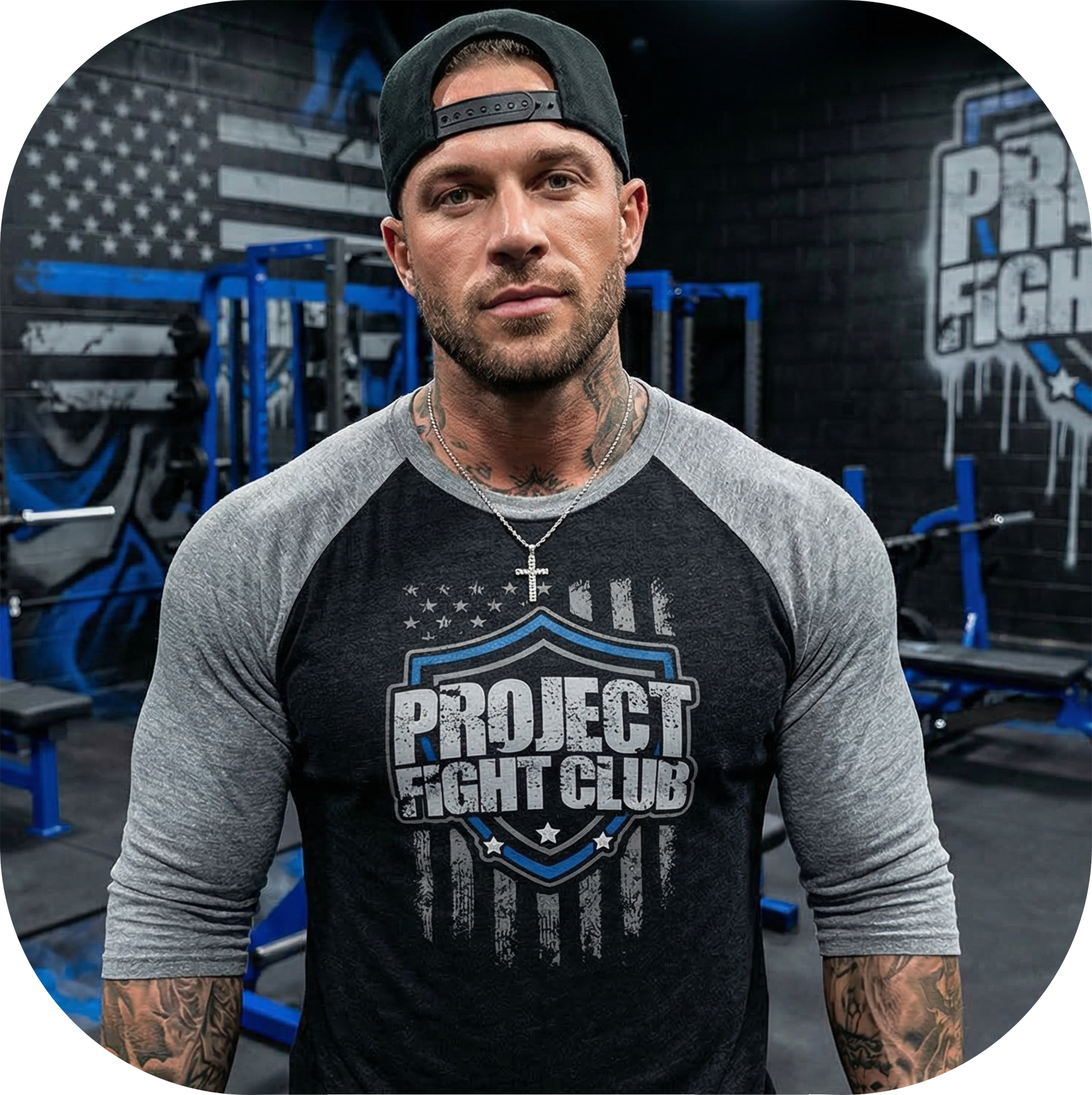 BLACK & GREY BASEBALL TEE - SUPPORT POLICE