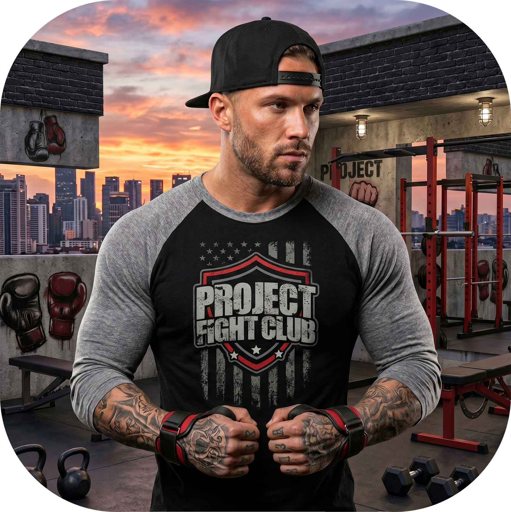 BLACK & GREY BASEBALL TEE - HONOR FIREFIGHTERS & EMTs