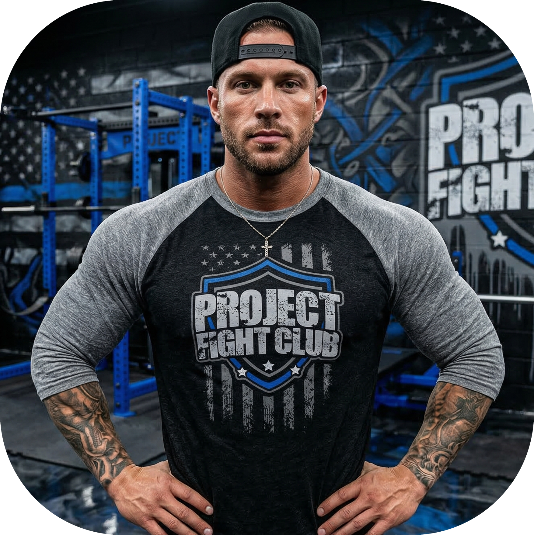 BLACK & GREY BASEBALL TEE - SUPPORT POLICE