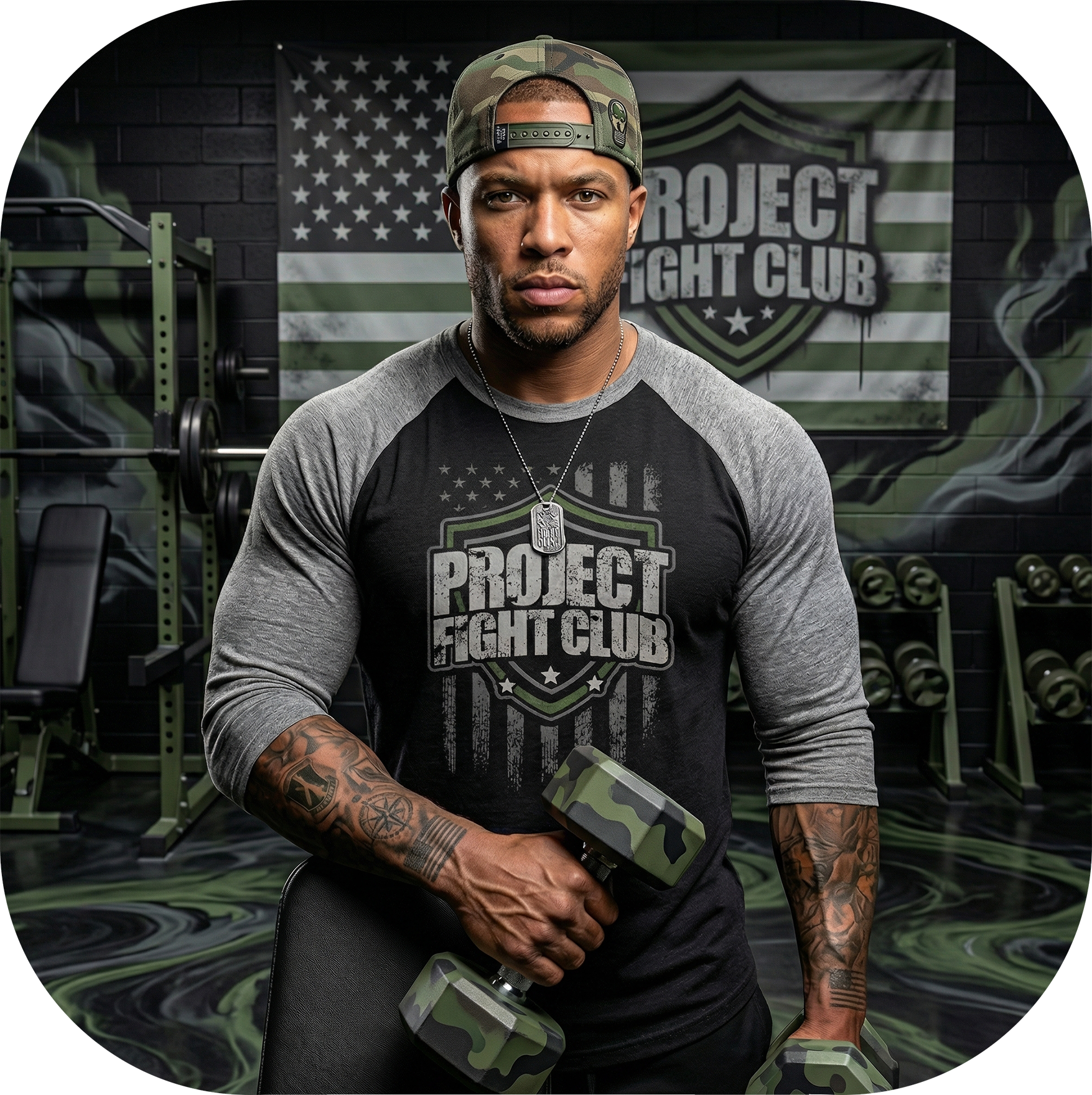 BLACK & GREY BASEBALL TEE - HONOR SOLDIERS & VETERANS
