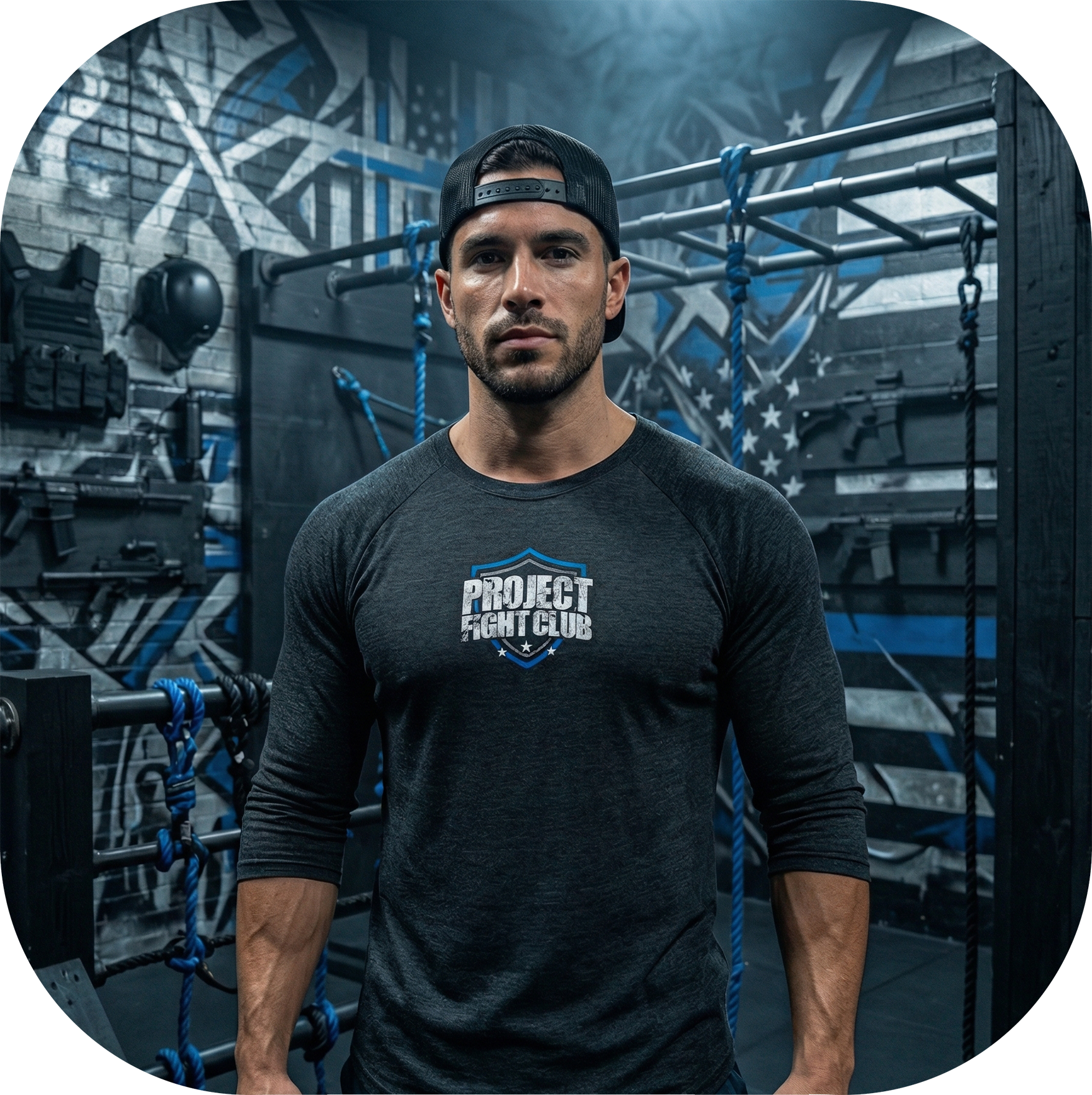 BLACK BASEBALL TEE - SUPPORT POLICE