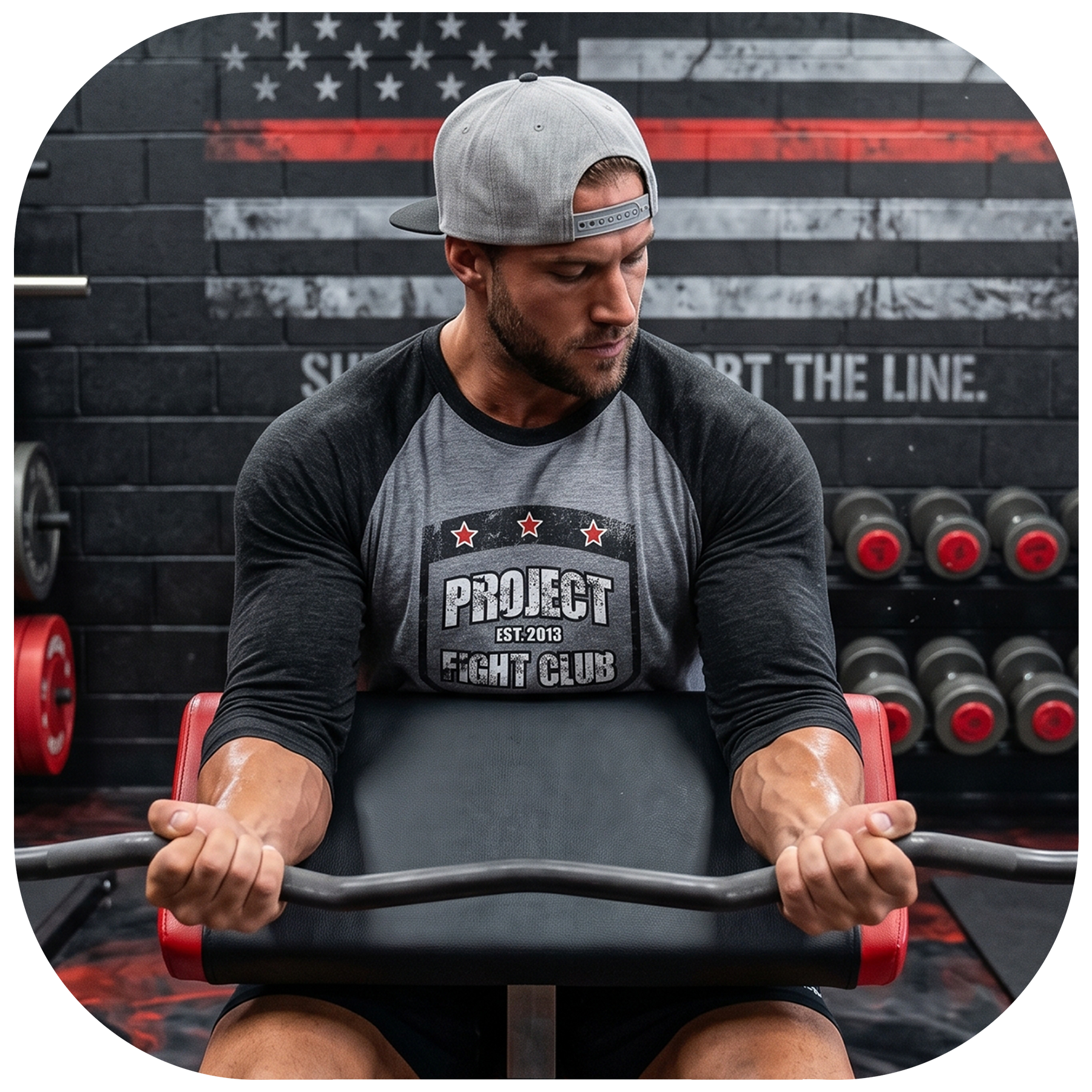 GREY & BLACK BASEBALL TEE #2 - HONOR FIREFIGHTERS & EMTs