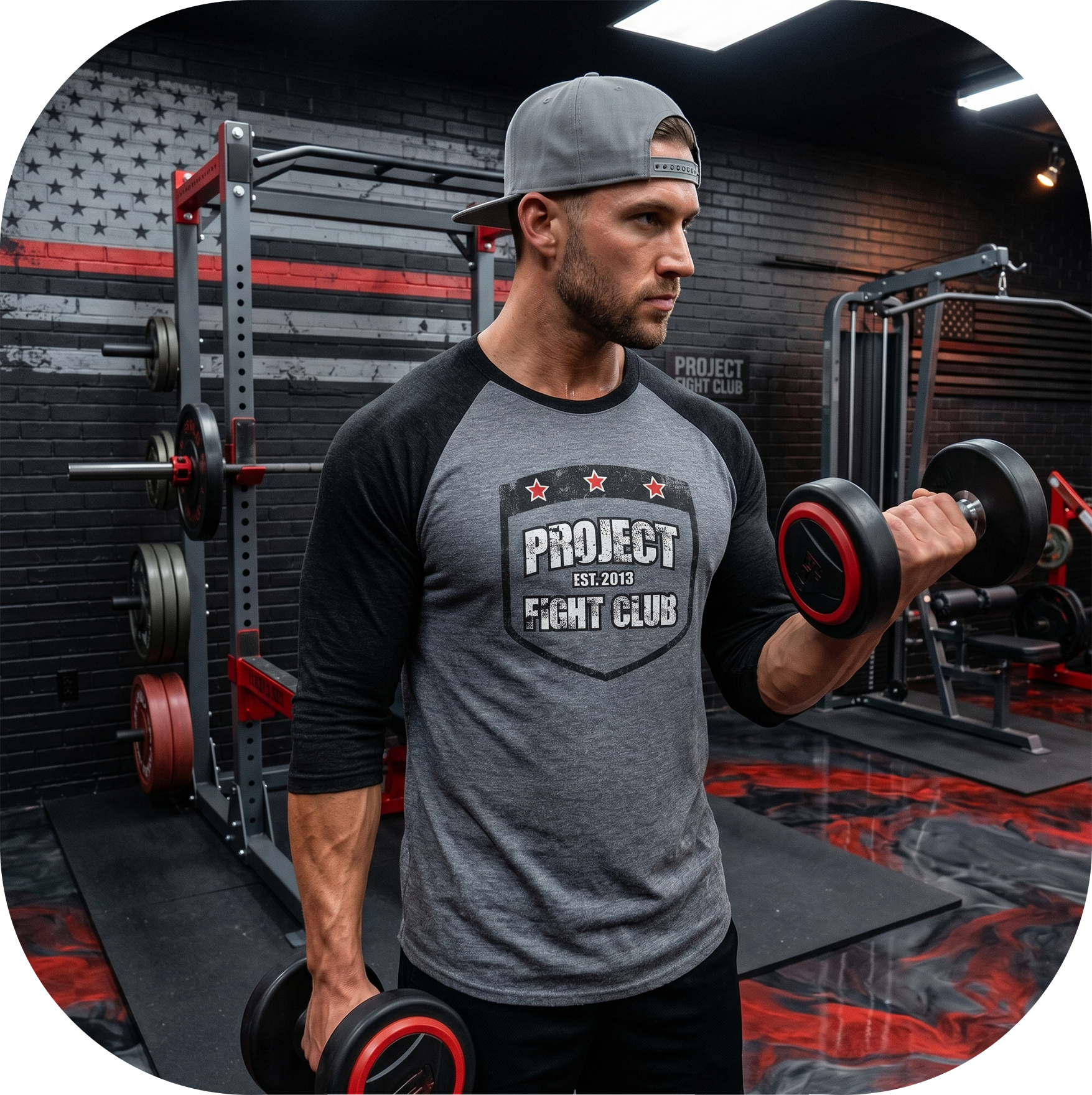 GREY & BLACK BASEBALL TEE #2 - HONOR FIREFIGHTERS & EMTs