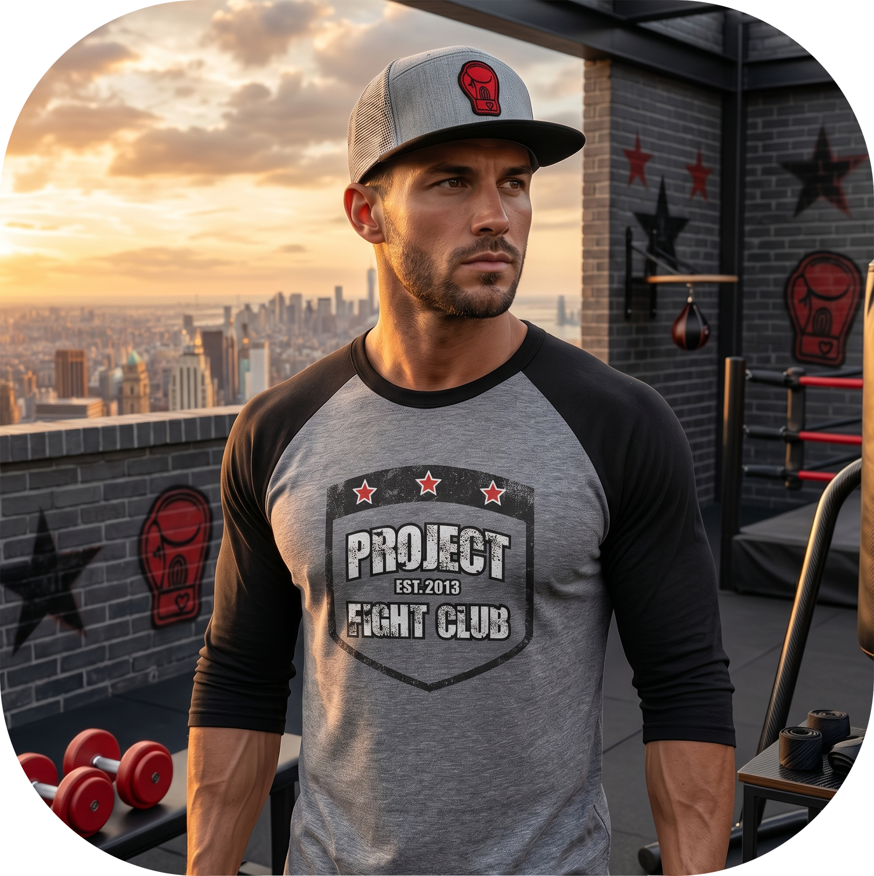 GREY & BLACK BASEBALL TEE #2 - HONOR FIREFIGHTERS & EMTs