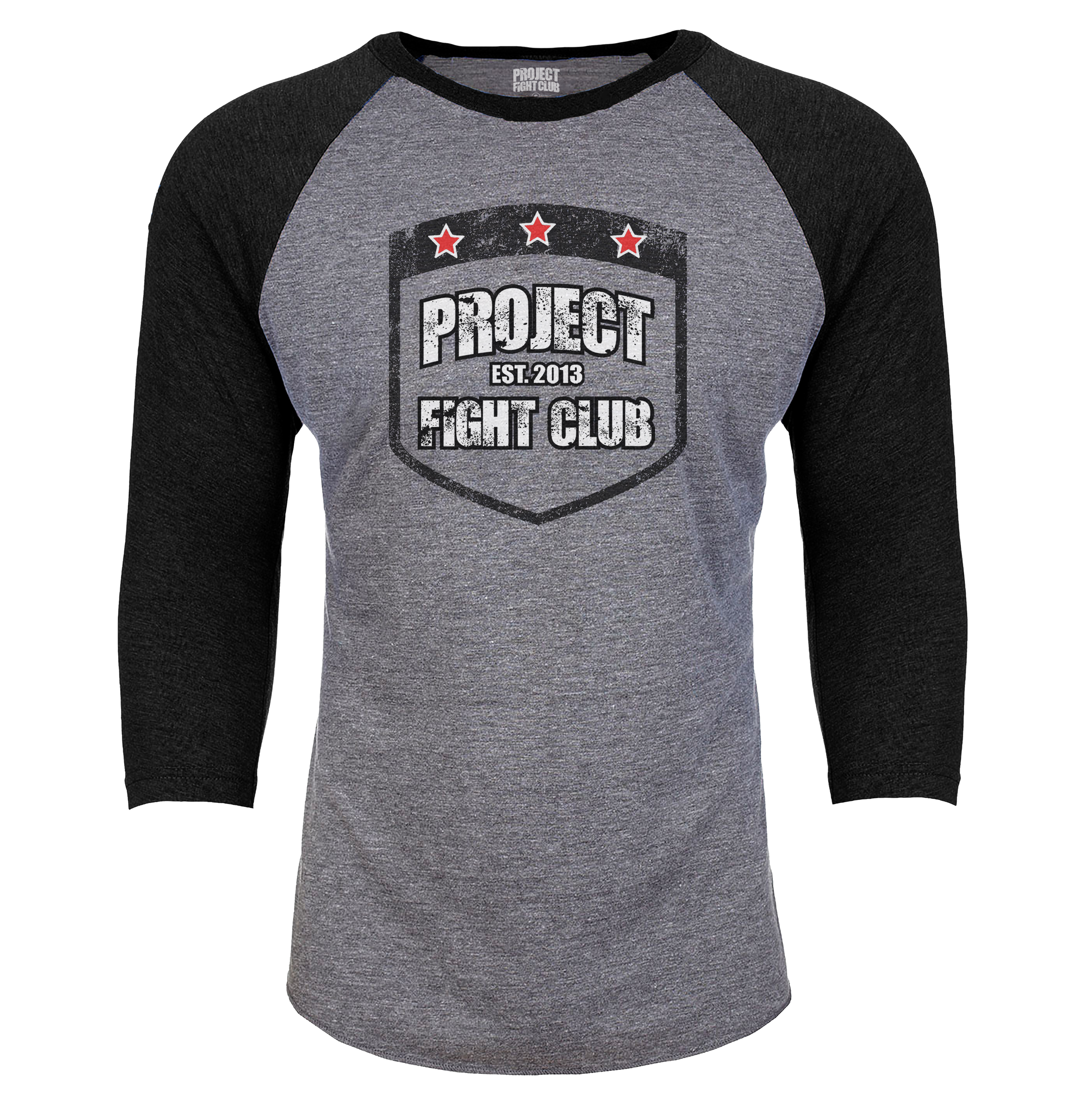 GREY & BLACK BASEBALL TEE #2 - HONOR FIREFIGHTERS & EMTs