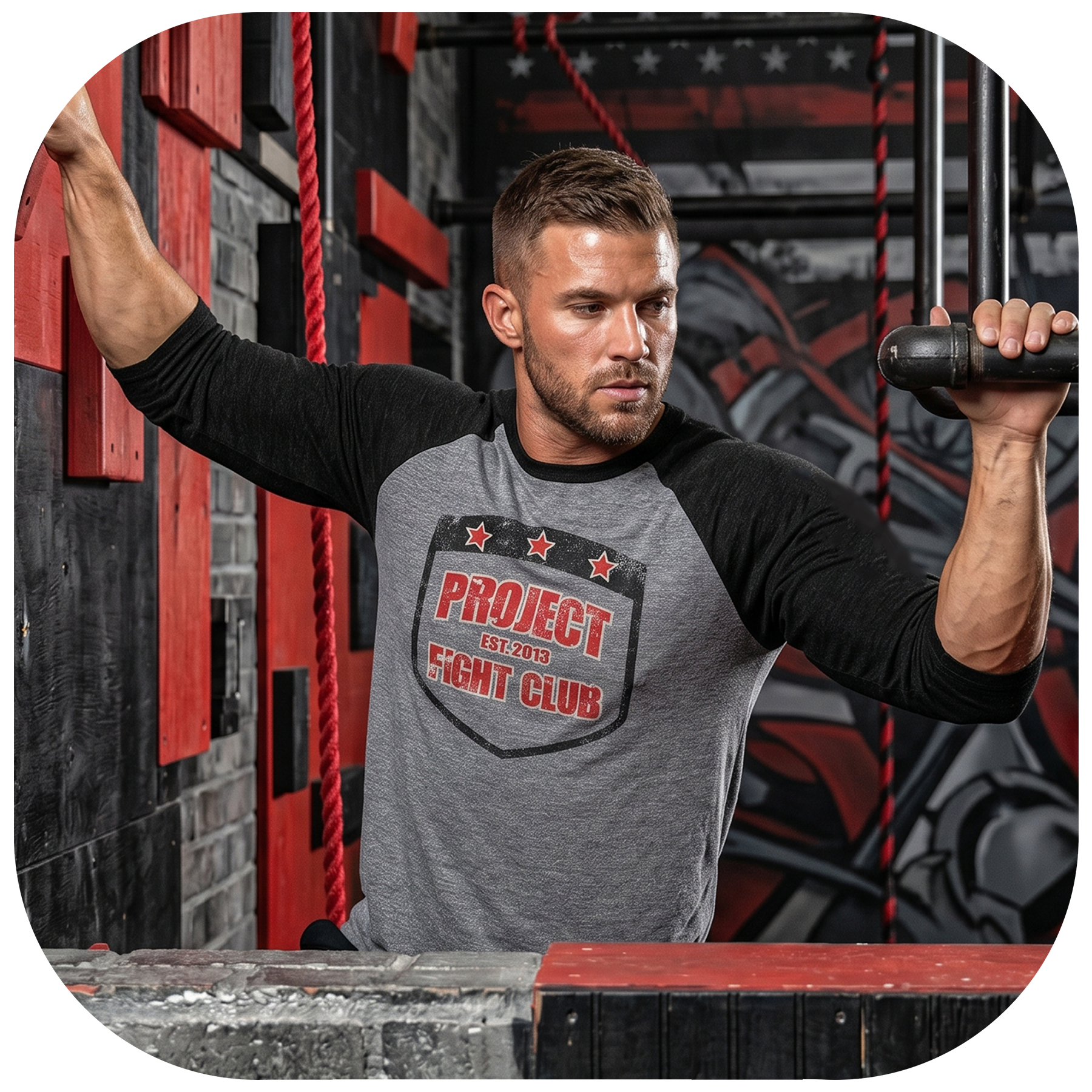 GREY & BLACK BASEBALL TEE - HONOR FIREFIGHTERS & EMTs