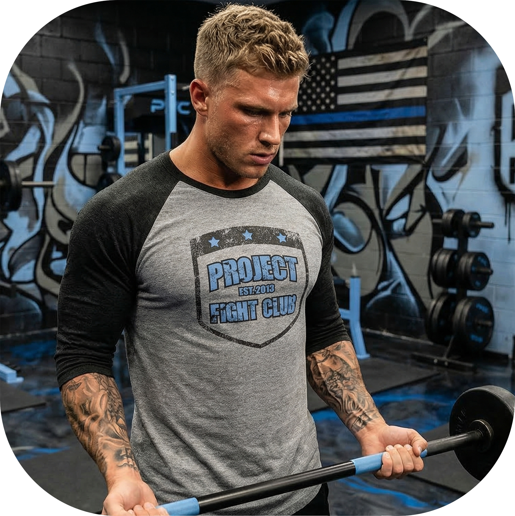 GREY & BLACK BASEBALL TEE - SUPPORT POLICE