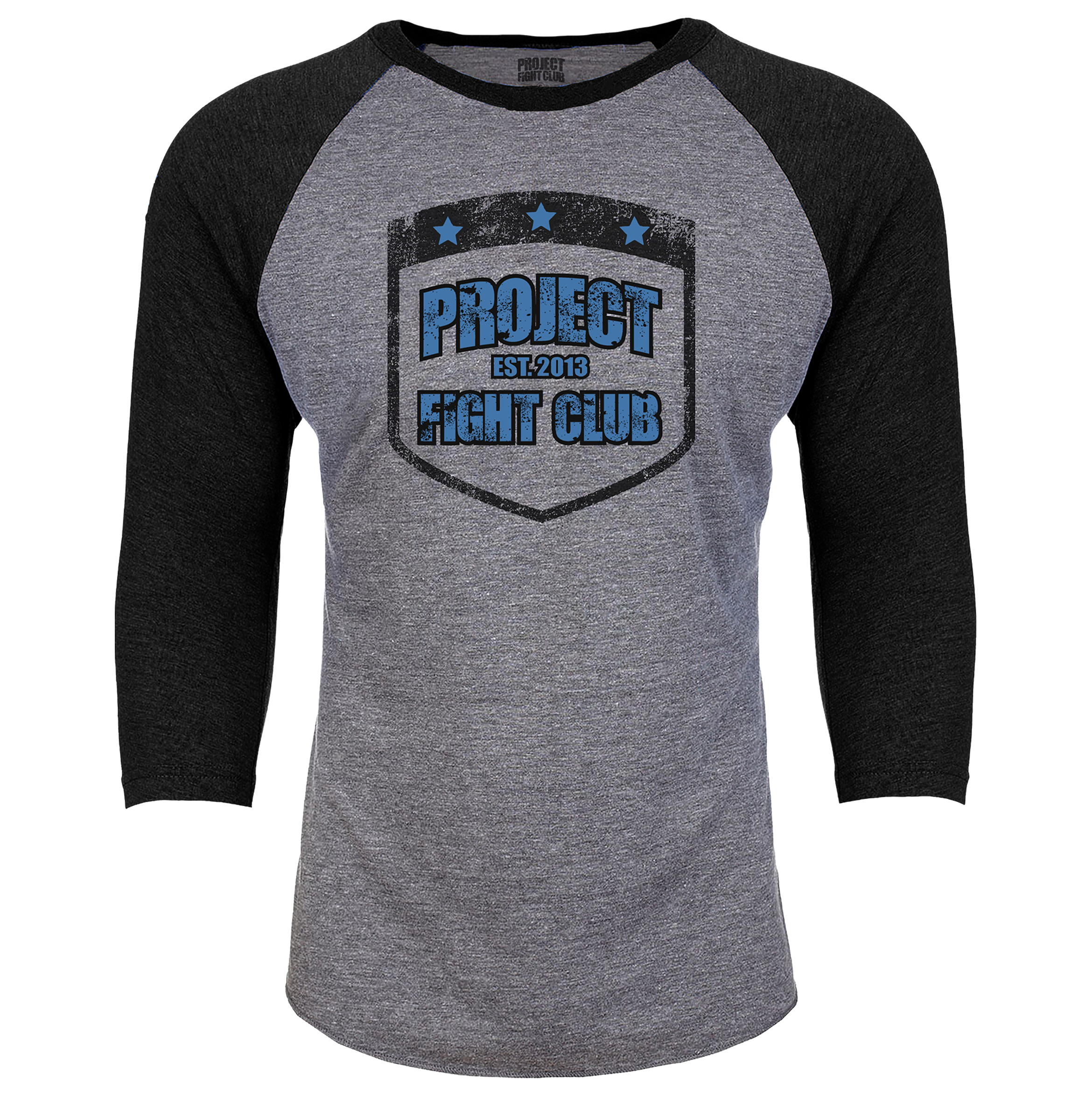 GREY & BLACK BASEBALL TEE - SUPPORT POLICE
