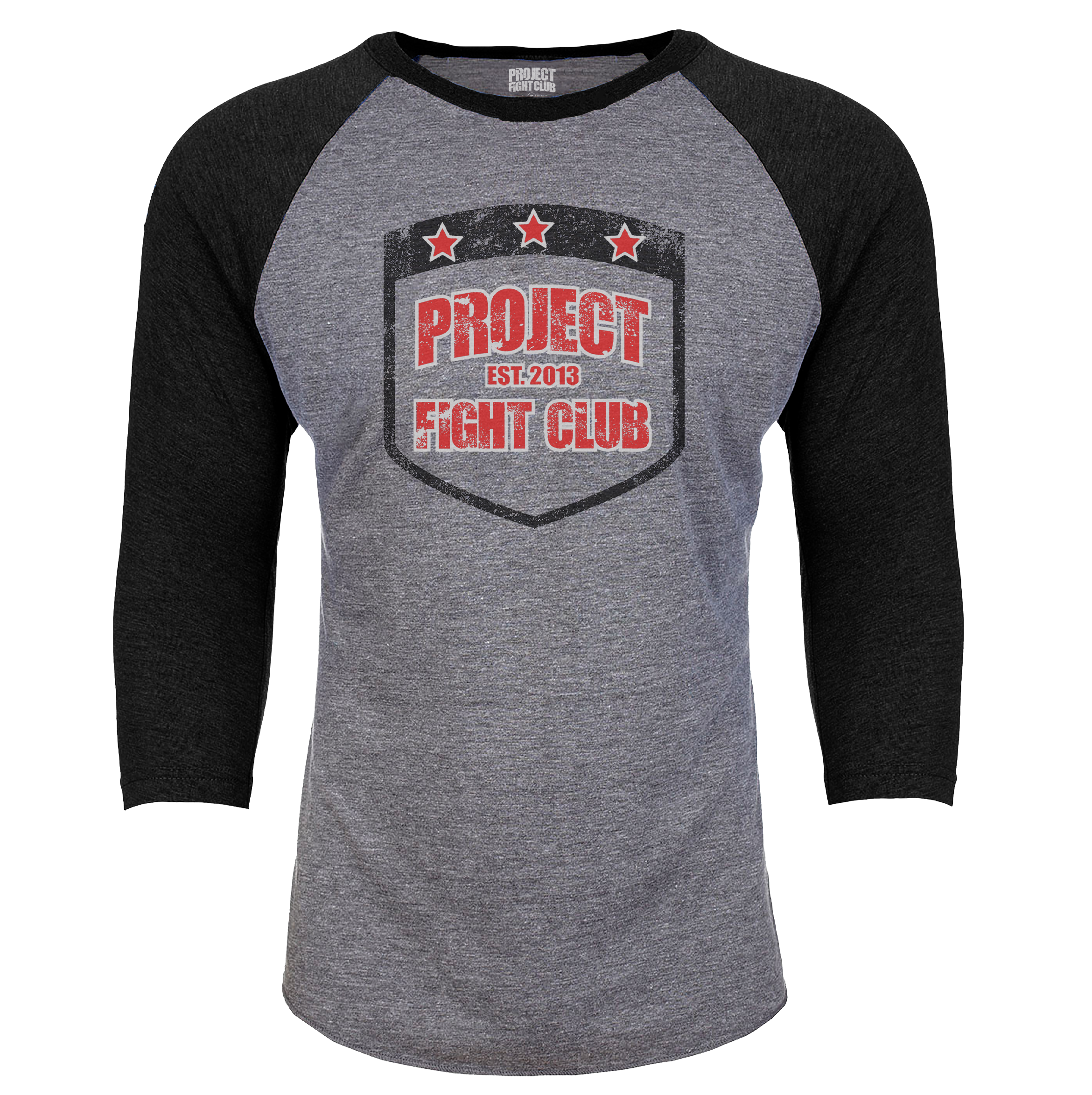 GREY & BLACK BASEBALL TEE - HONOR FIREFIGHTERS & EMTs