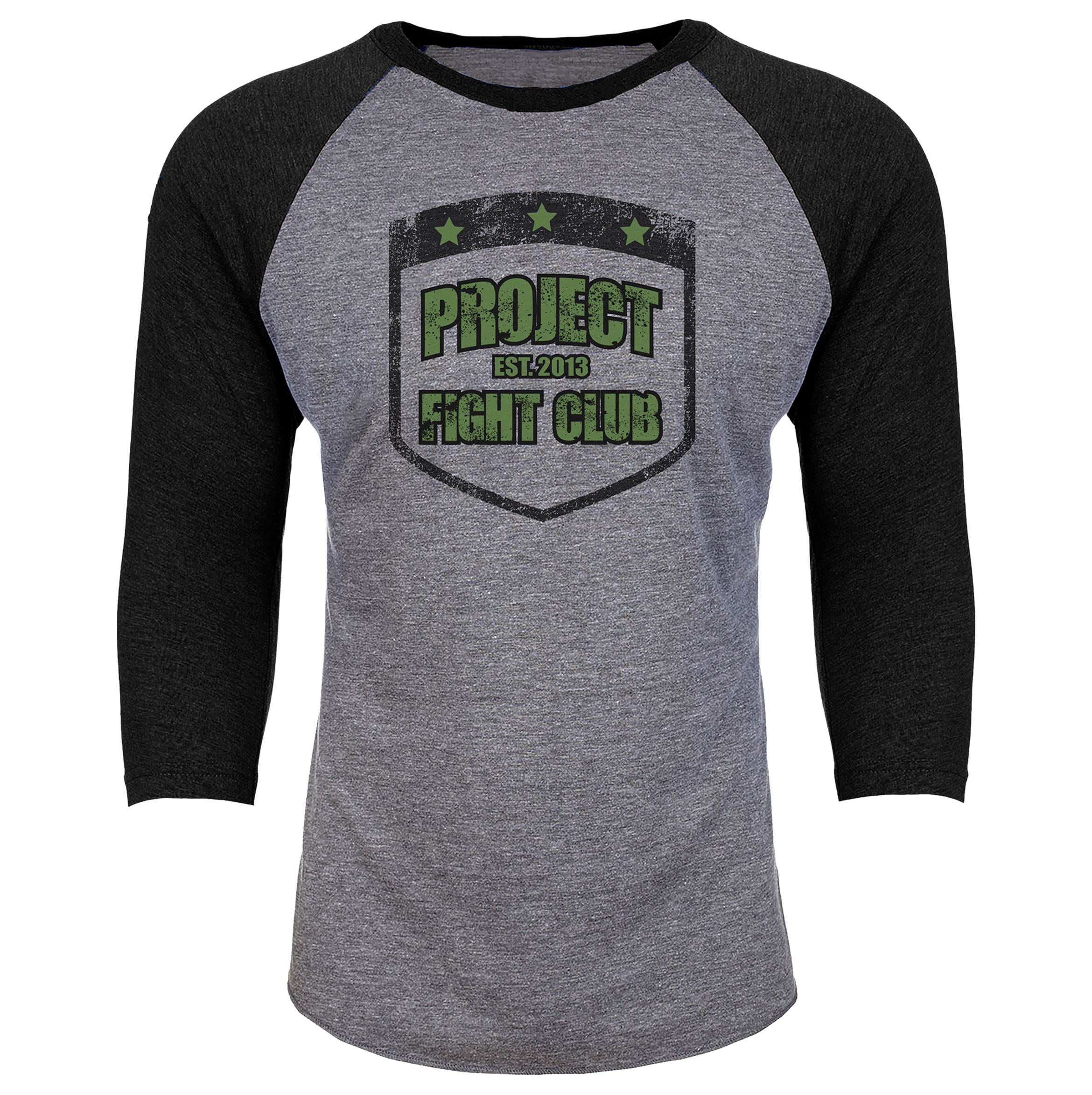 GREY & BLACK BASEBALL TEE - HONOR SOLDIERS & VETERANS