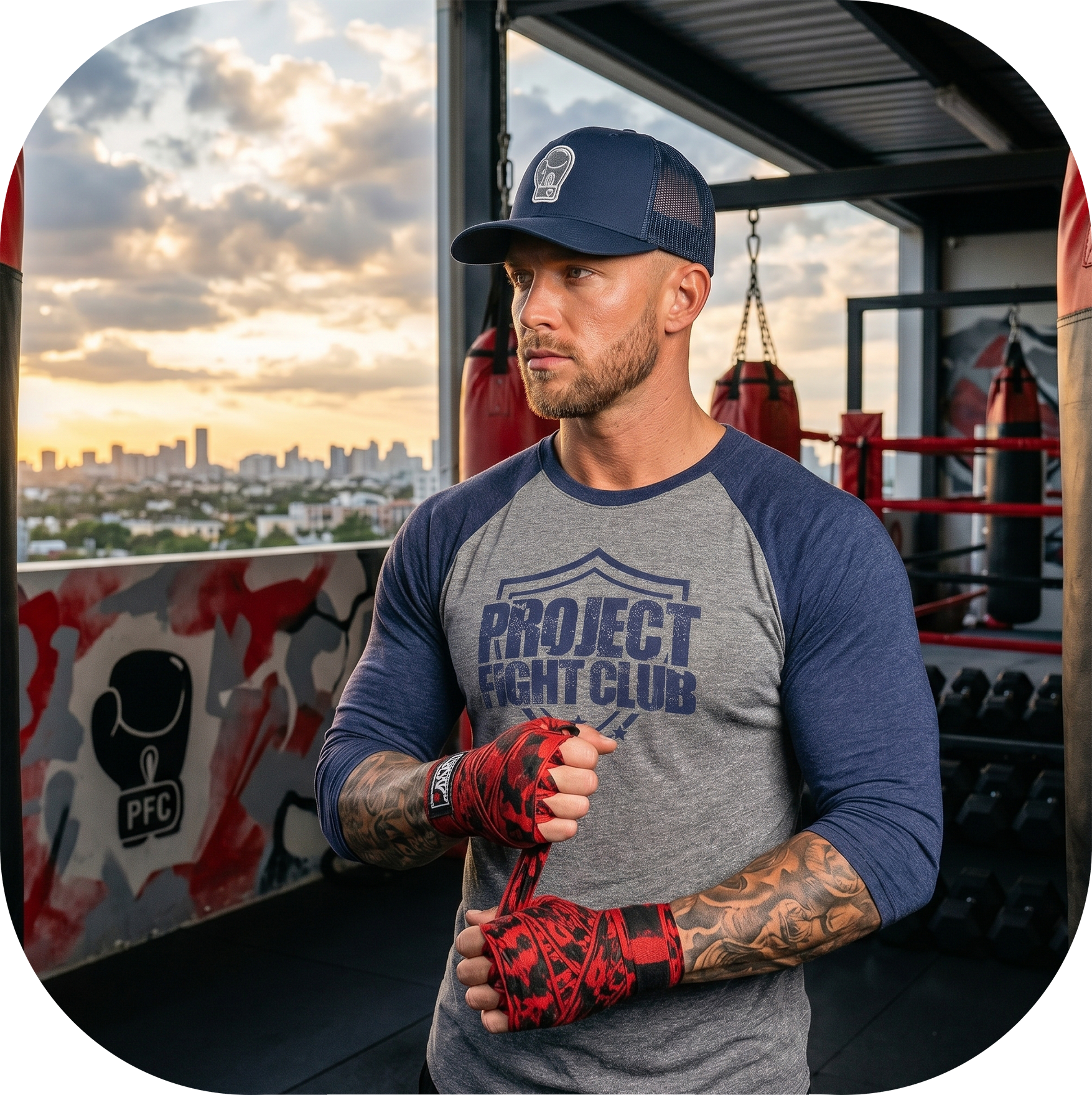 GREY & NAVY BASEBALL TEE - HONOR FIREFIGHTERS & EMTs