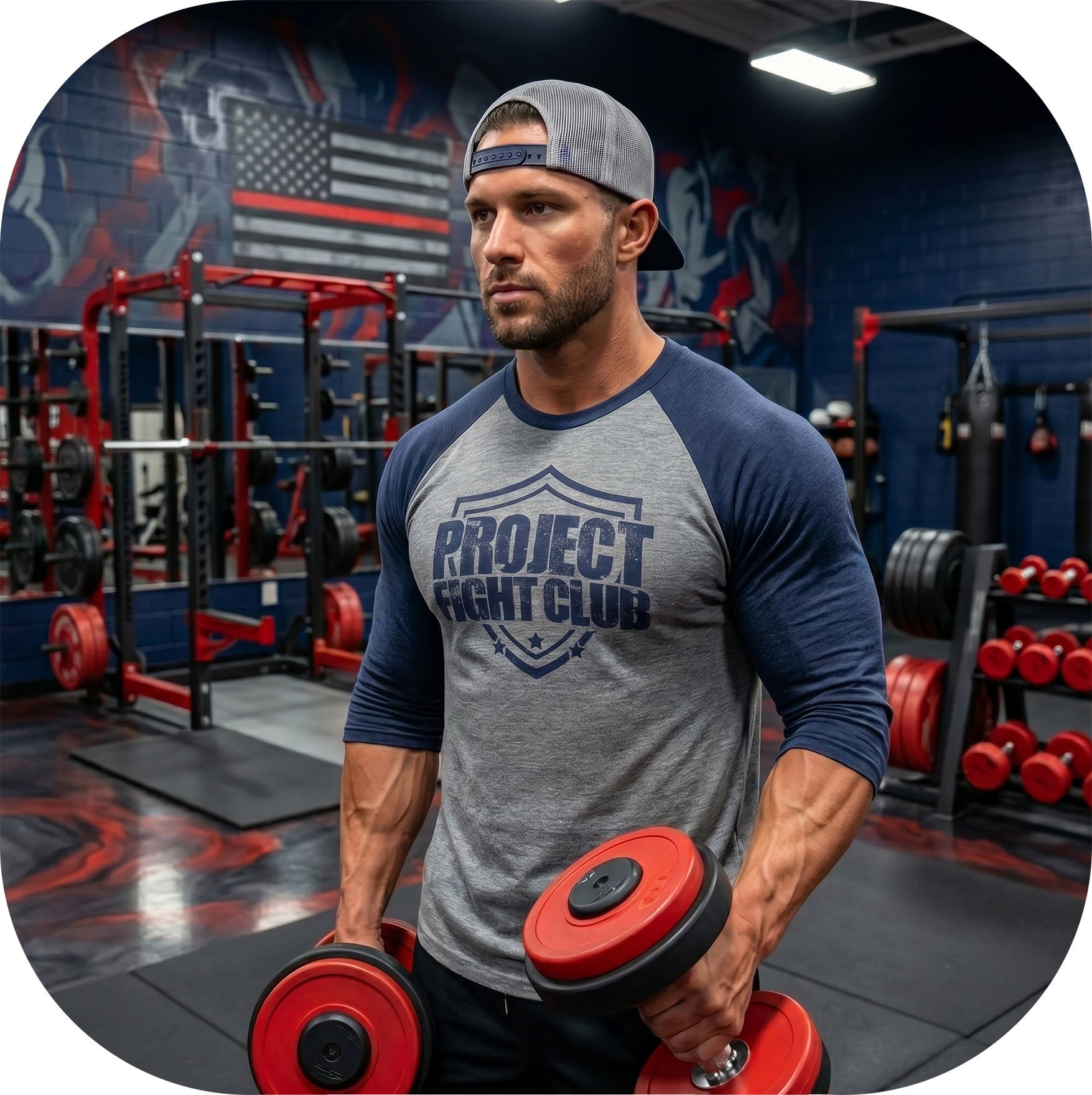 GREY & NAVY BASEBALL TEE - HONOR FIREFIGHTERS & EMTs