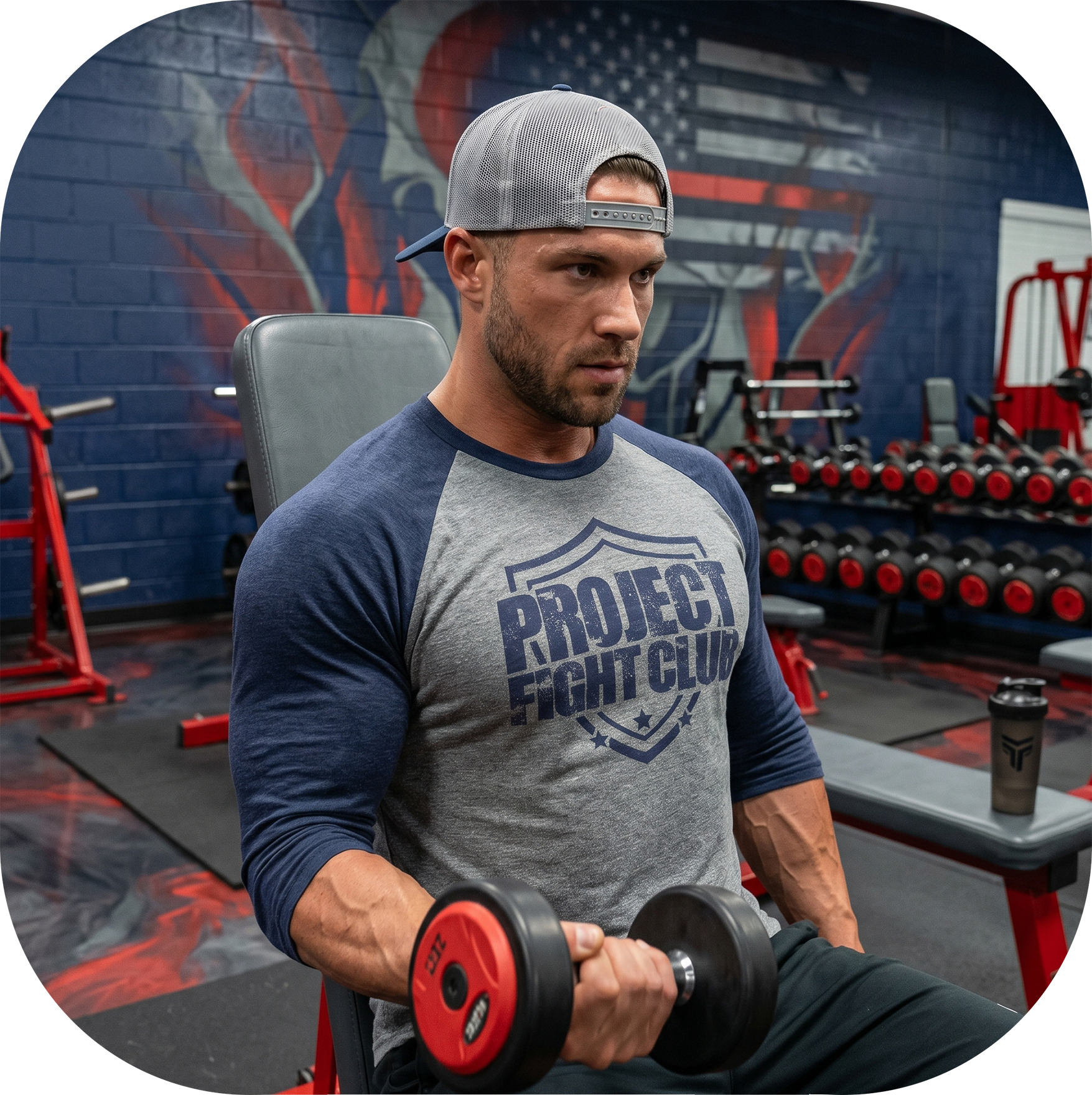 GREY & NAVY BASEBALL TEE - HONOR FIREFIGHTERS & EMTs