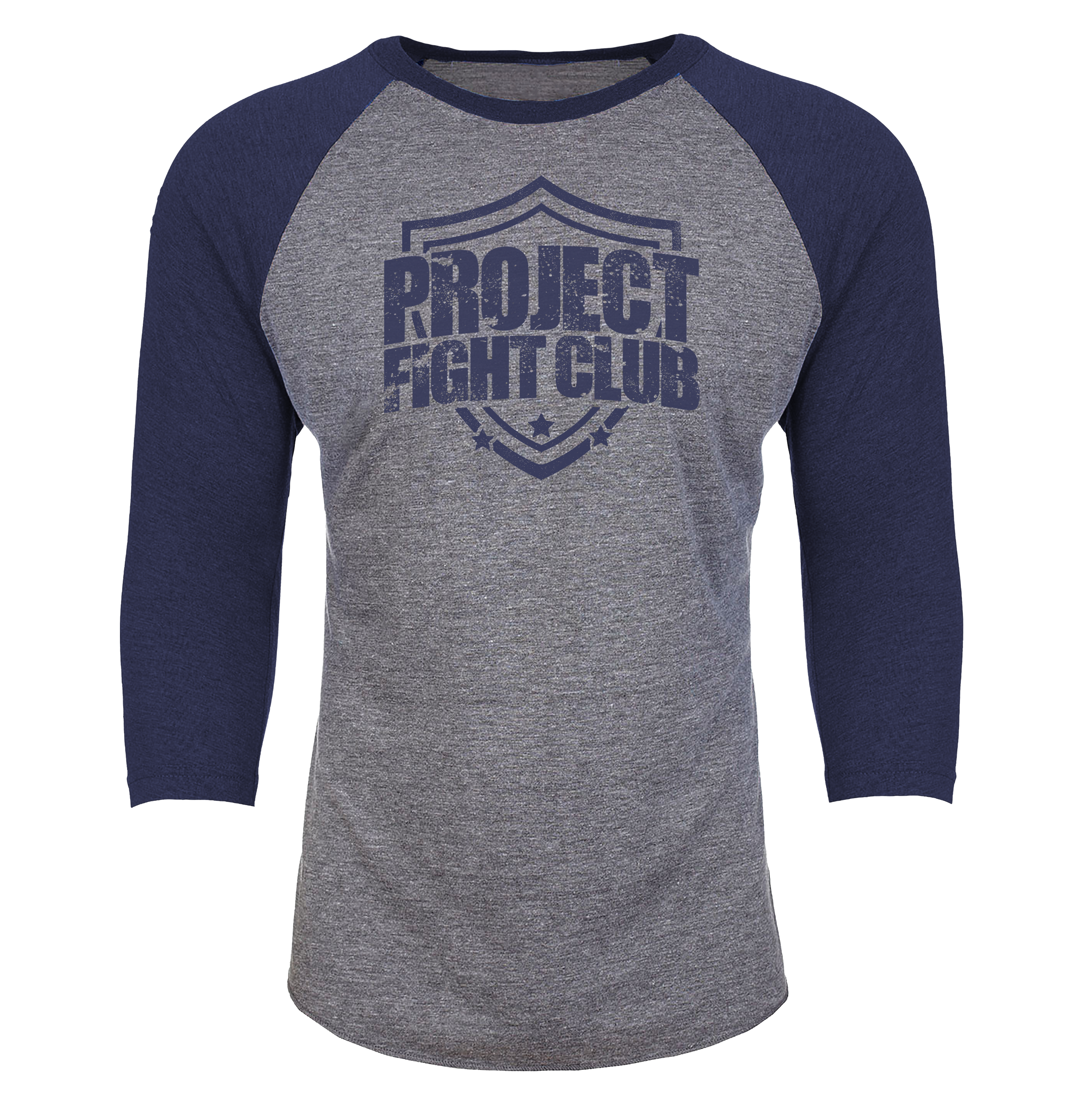 GREY & NAVY BASEBALL TEE - HONOR FIREFIGHTERS & EMTs