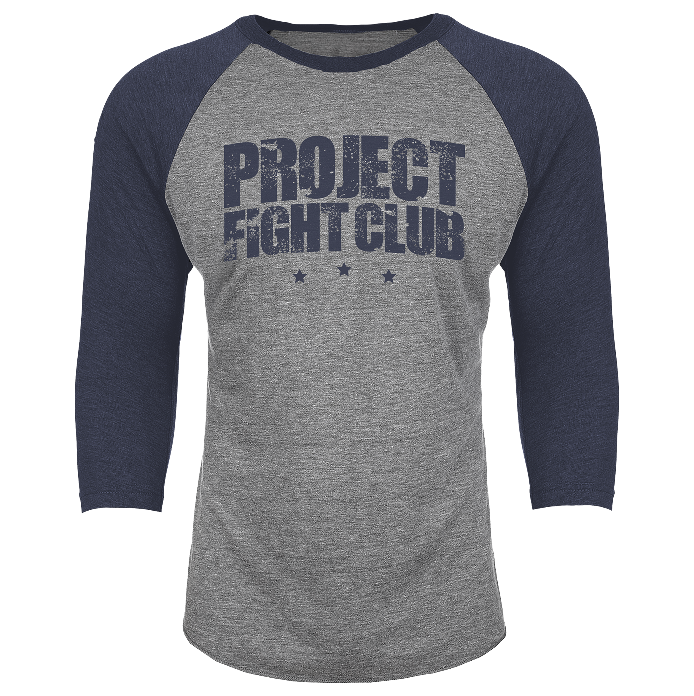 GREY & NAVY BASEBALL TEE - SUPPORT POLICE