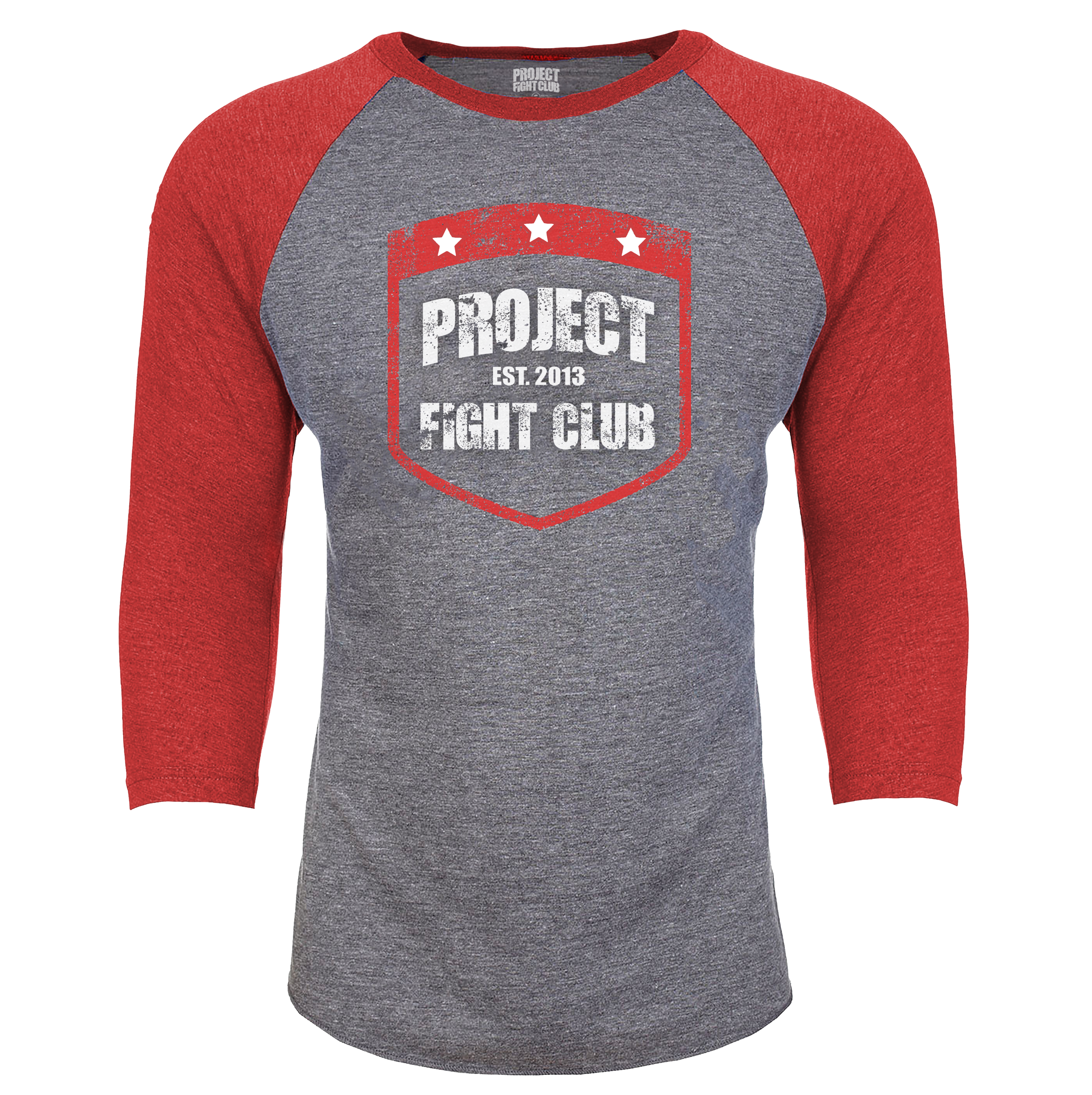 GREY & RED BASEBALL TEE - HONOR FIREFIGHTERS & EMTs