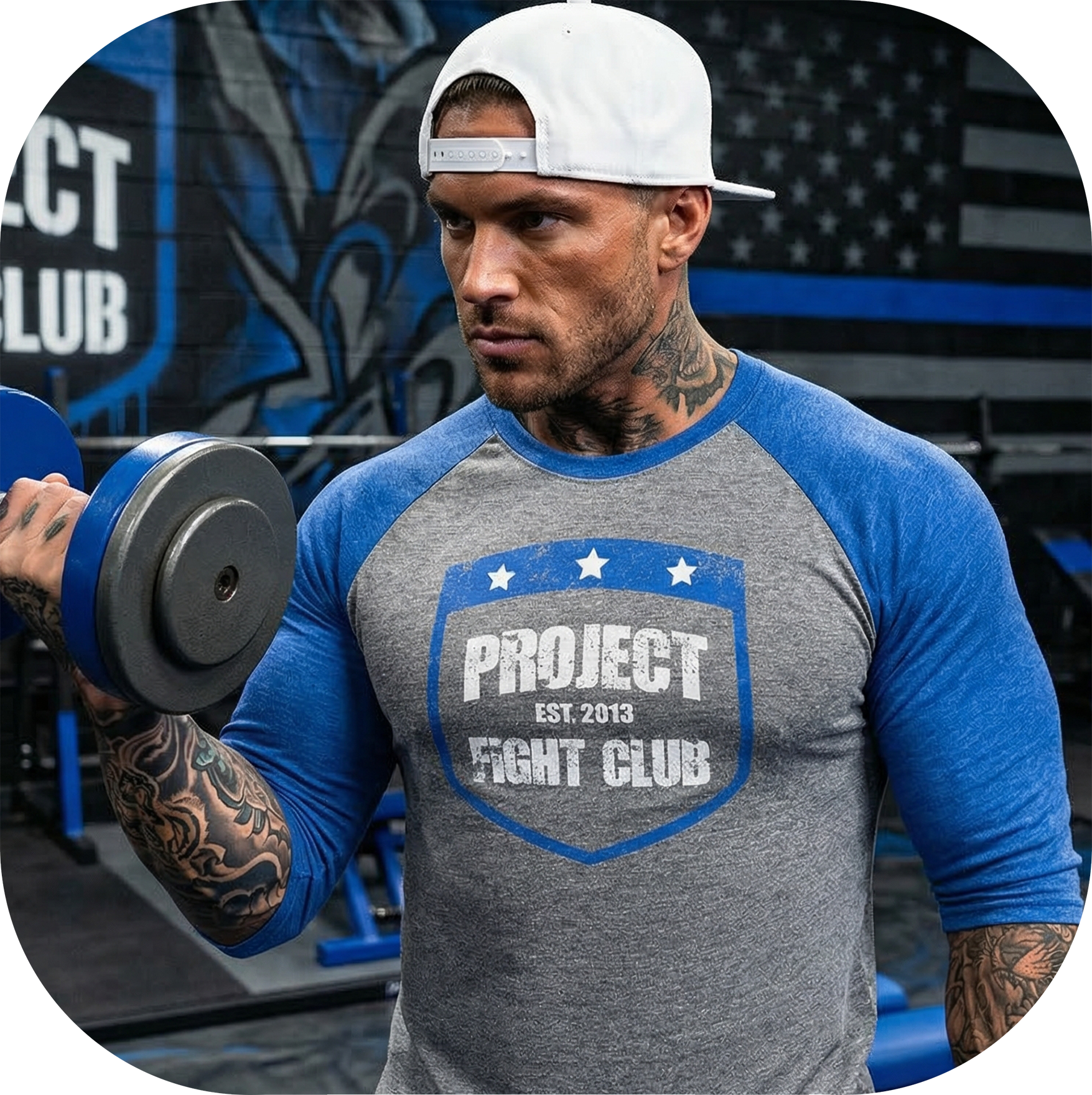 GREY & BLUE BASEBALL TEE - SUPPORT POLICE