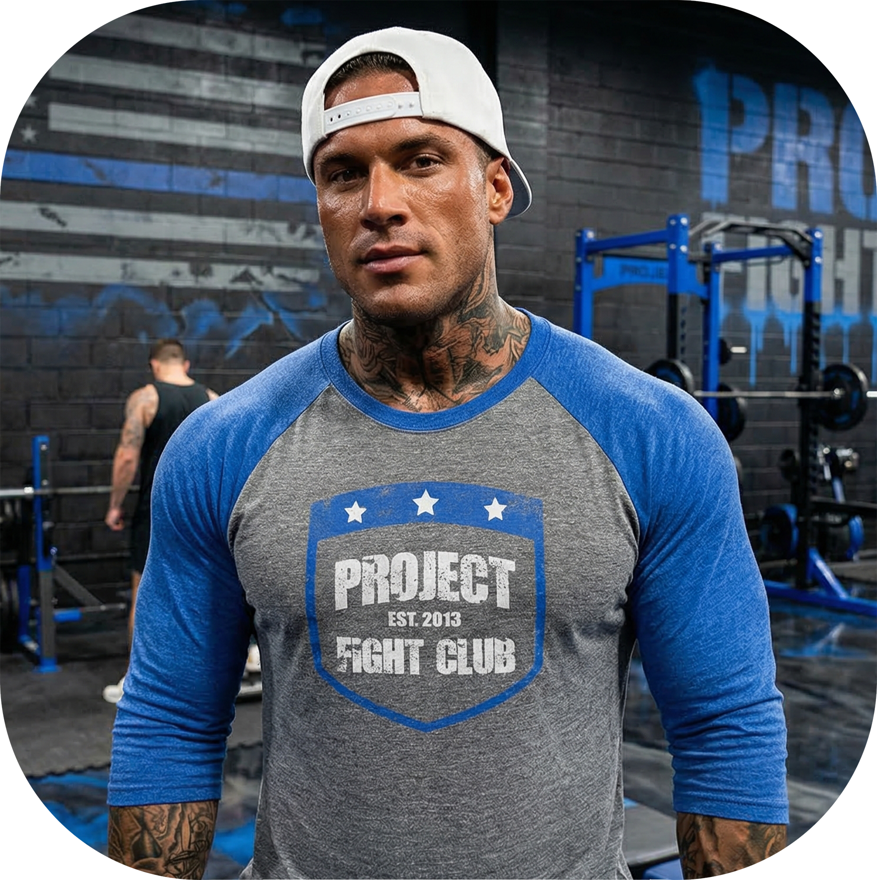 GREY & BLUE BASEBALL TEE - SUPPORT POLICE