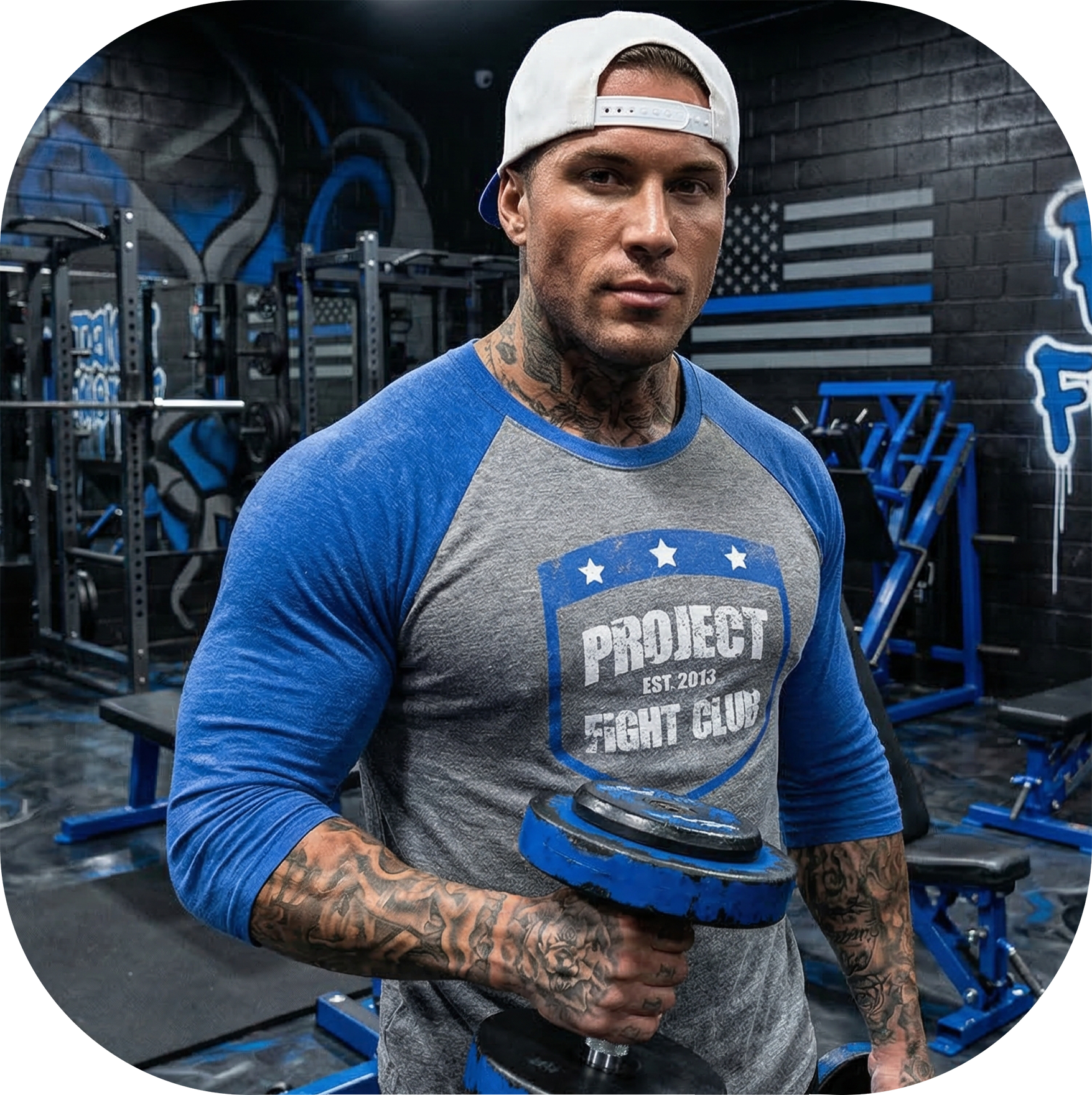 GREY & BLUE BASEBALL TEE - SUPPORT POLICE