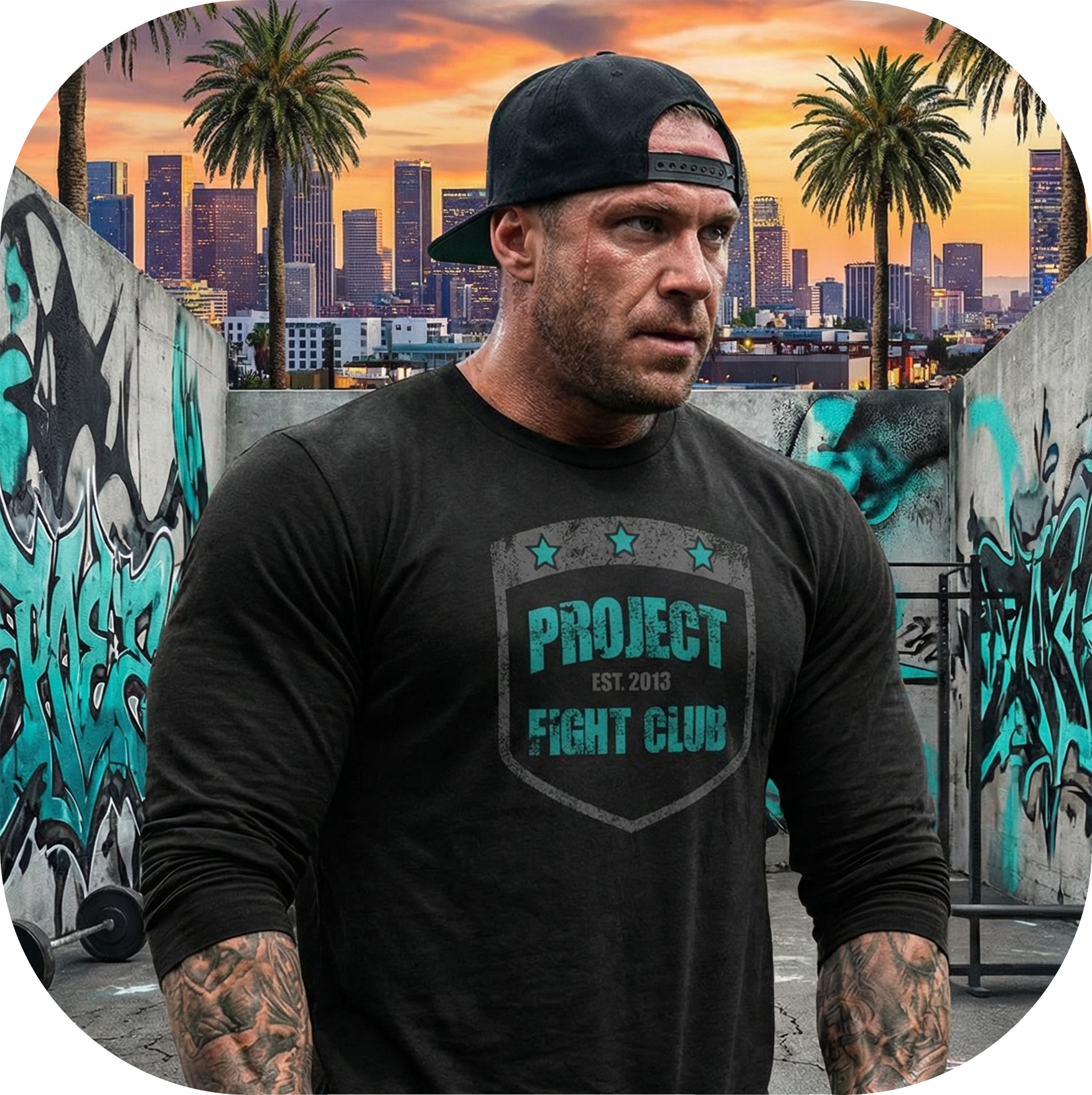 BLACK BASEBALL TEE #3 - FIGHT ADDICTION