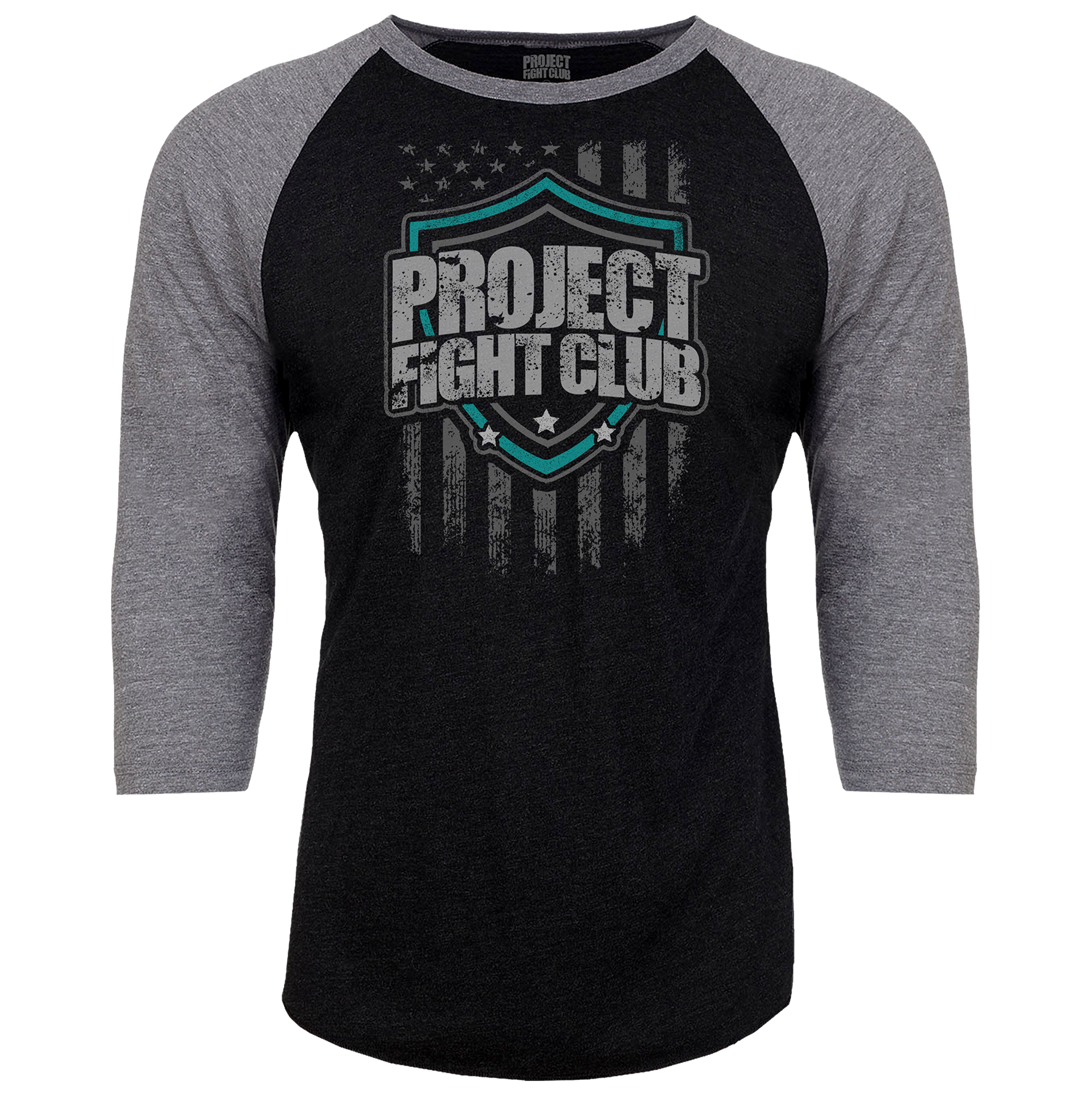 BLACK & GREY BASEBALL TEE - FIGHT ADDICTION