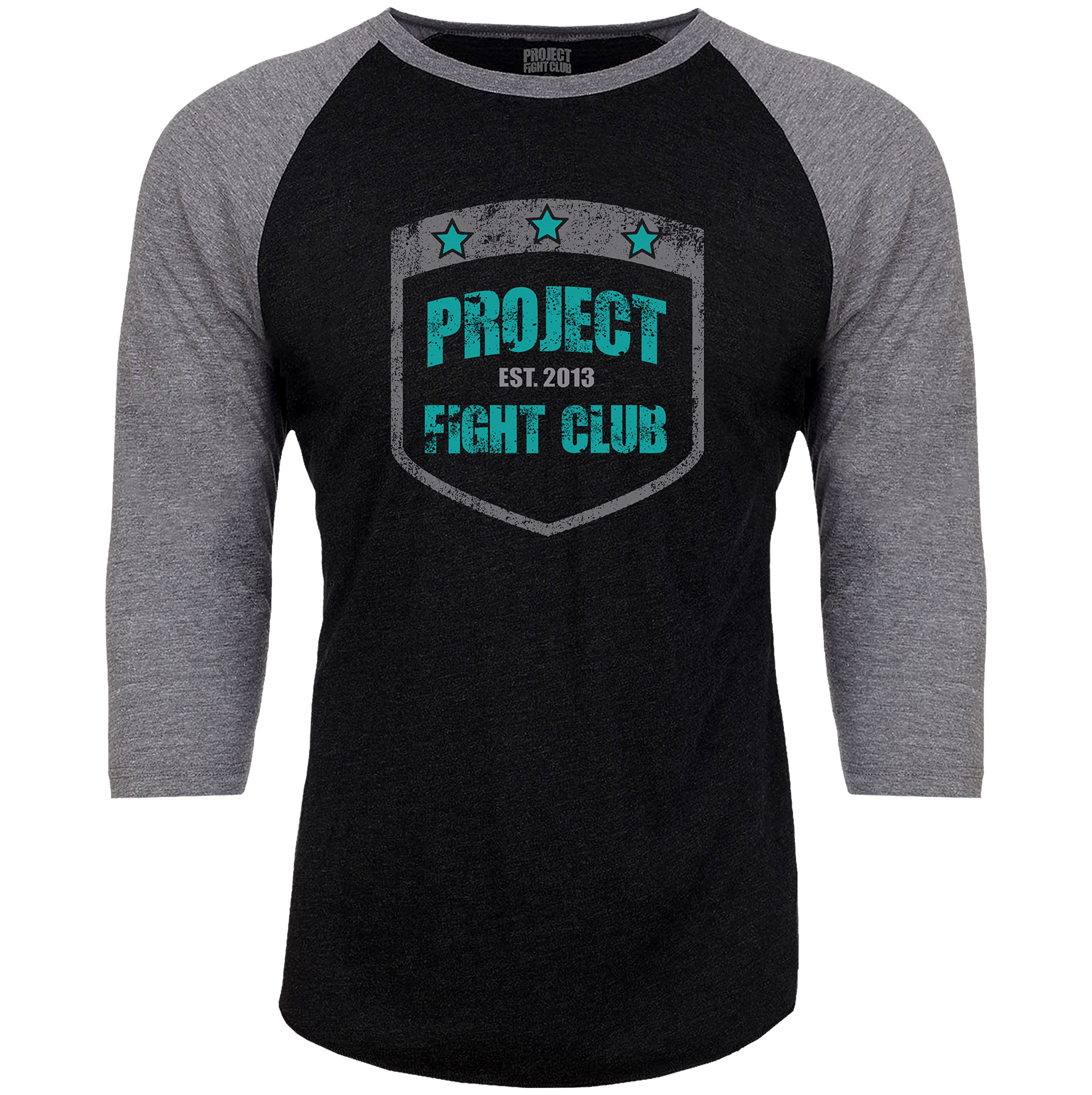 BLACK & GREY BASEBALL TEE #2 - FIGHT ADDICTION