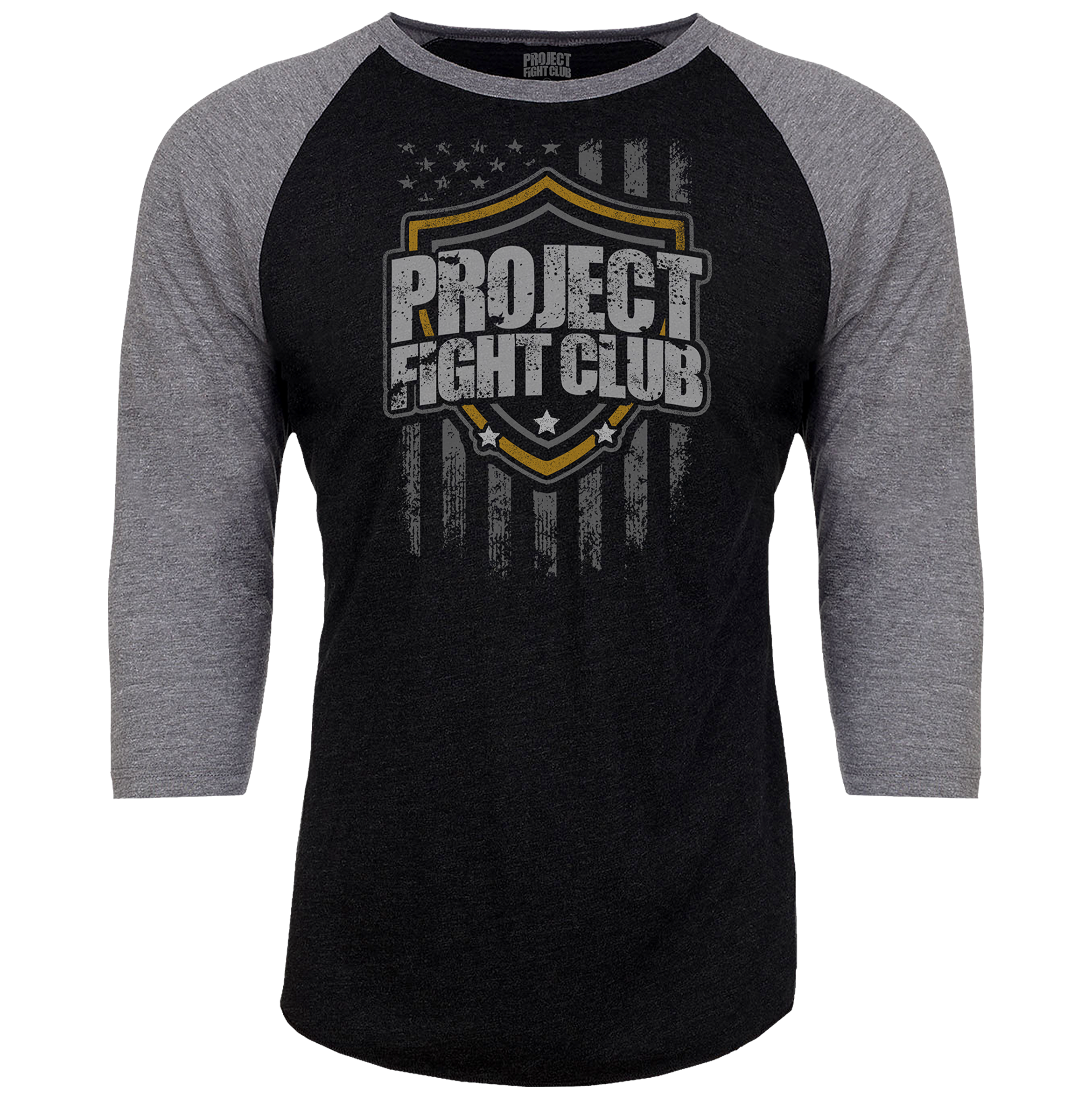 BLACK & GREY BASEBALL TEE - PROTECT ANIMALS & WILDLIFE