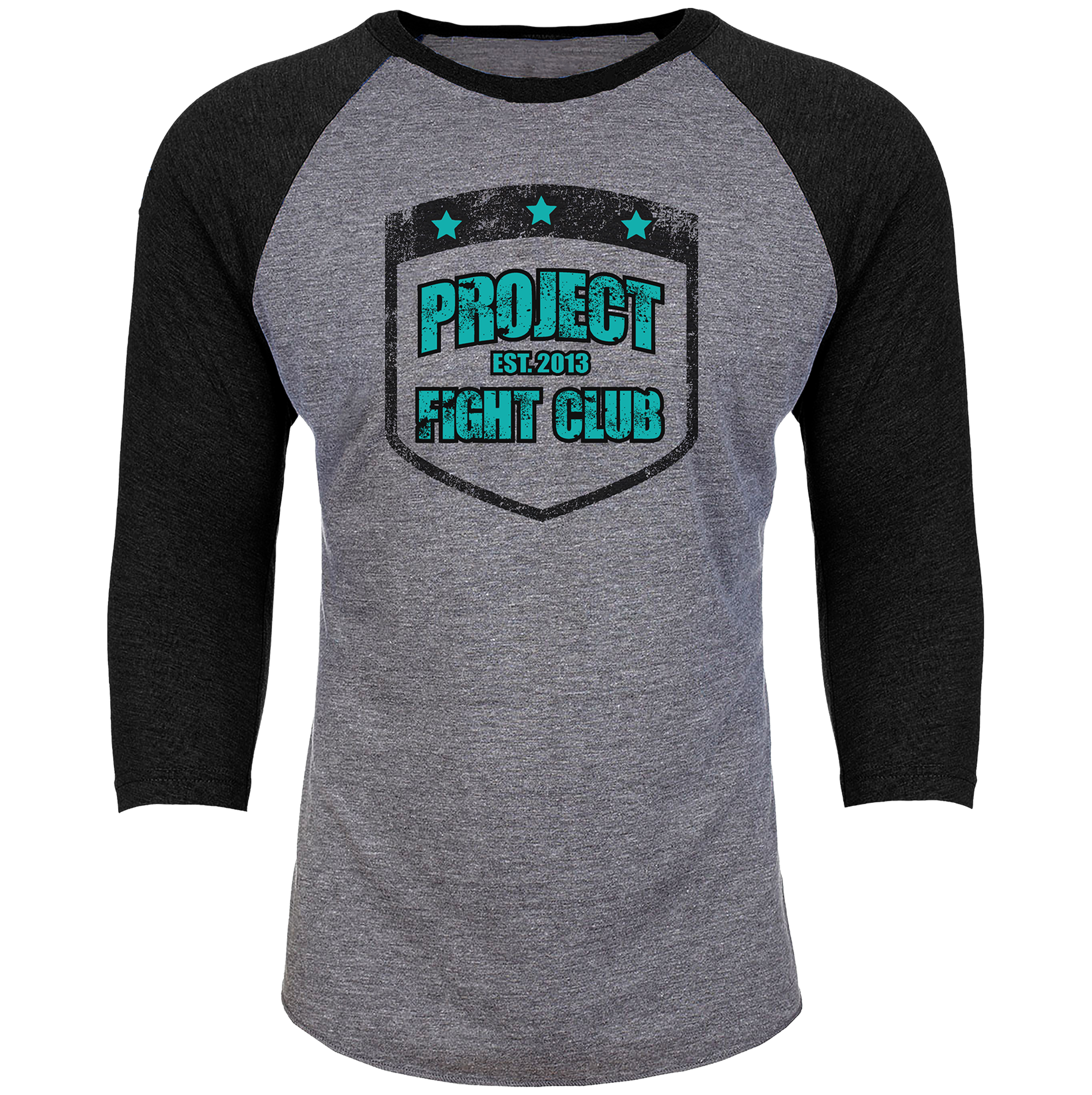 GREY & BLACK BASEBALL TEE - FIGHT ADDICTION