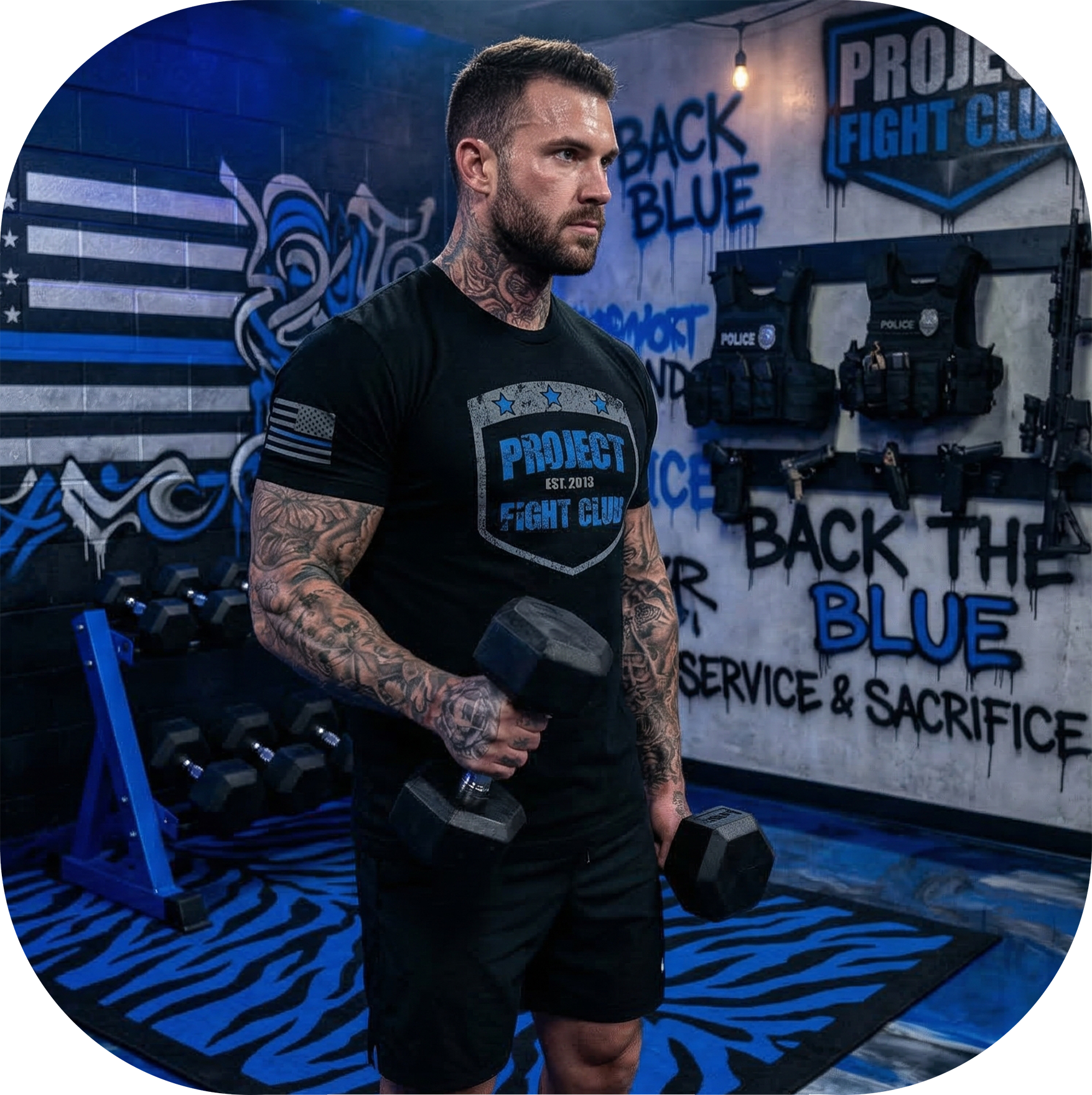 MENS BLACK T-SHIRT #5 - SUPPORT POLICE