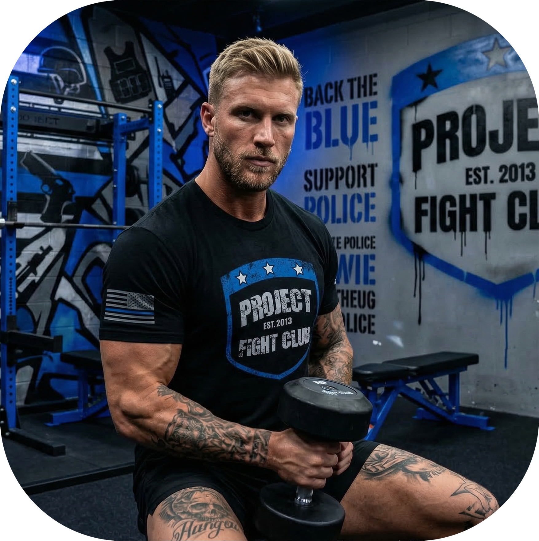MENS BLACK T-SHIRT #6 - SUPPORT POLICE