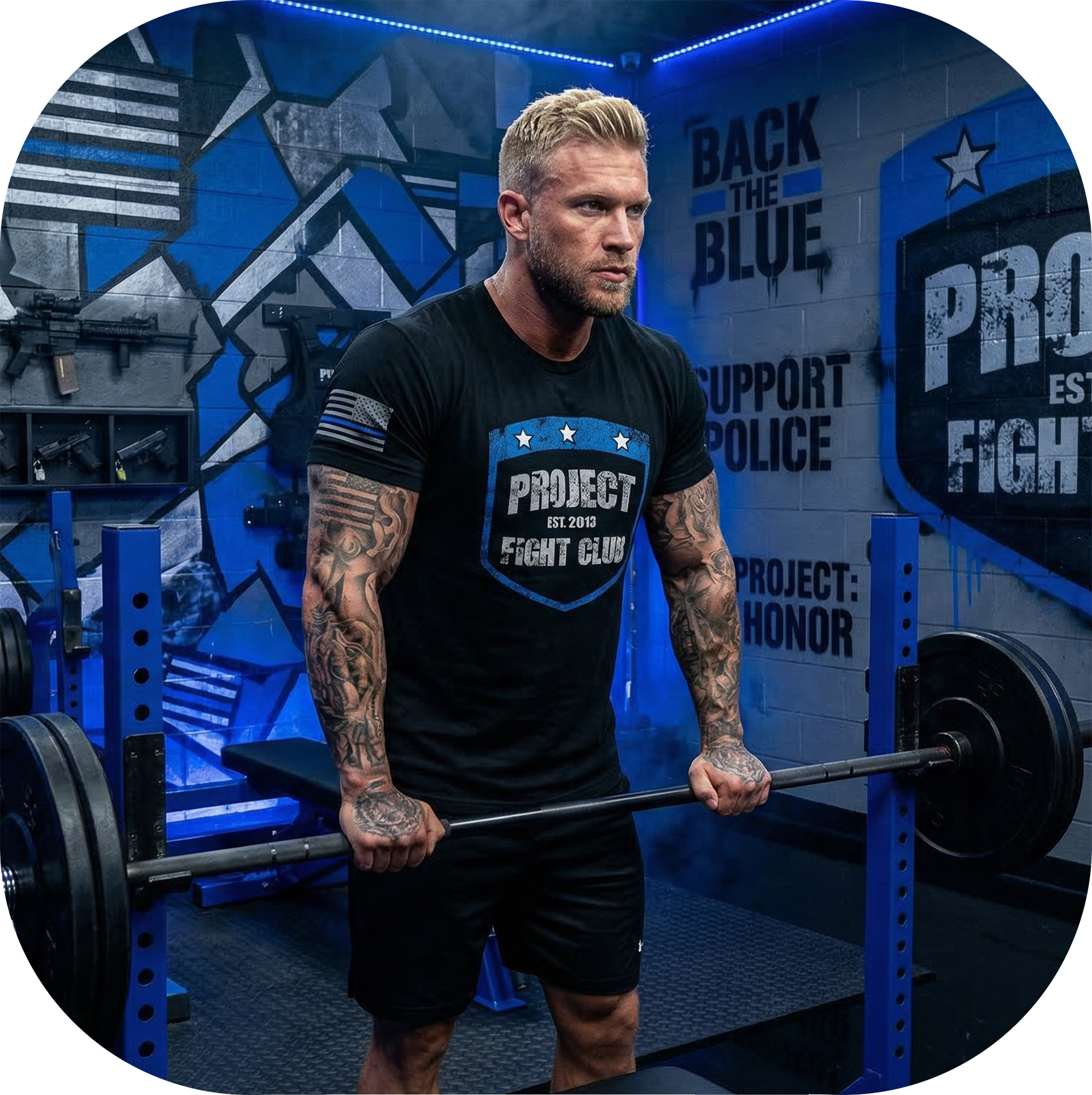 MENS BLACK T-SHIRT #6 - SUPPORT POLICE