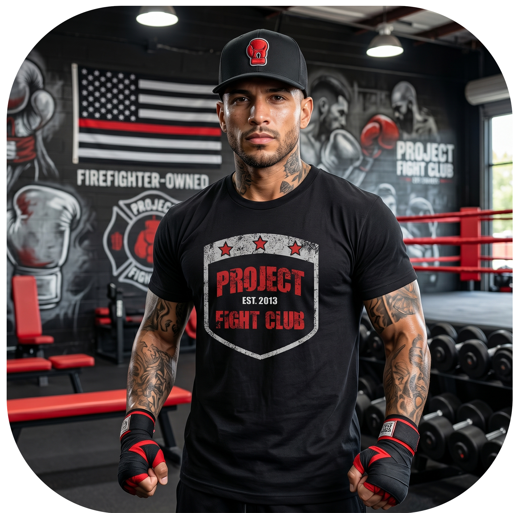 MENS BLACK T-SHIRT #7 - HONOR FIREFIGHTERS & EMTs