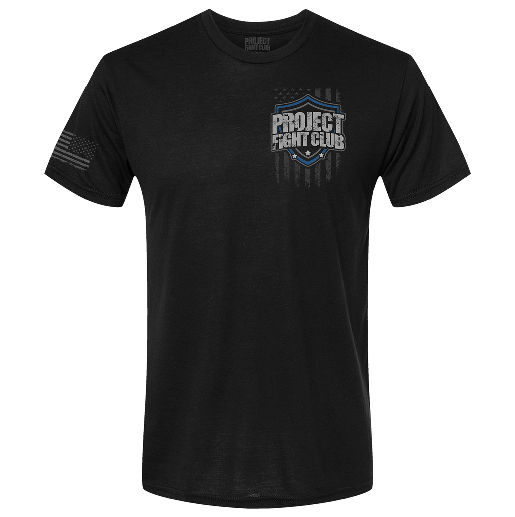 MENS BLACK T-SHIRT #8 - SUPPORT POLICE