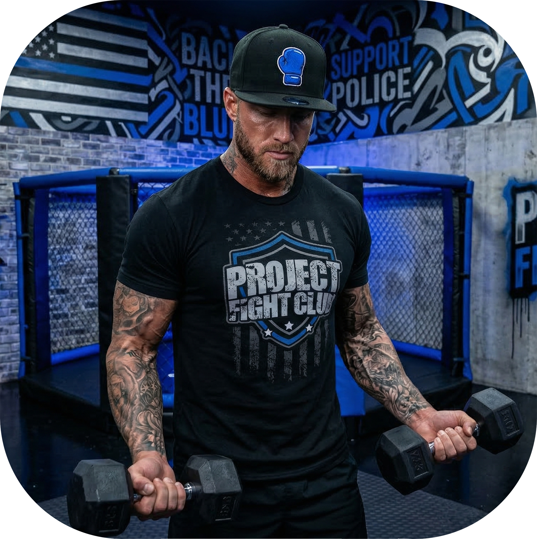 MENS BLACK T-SHIRT #9 - SUPPORT POLICE