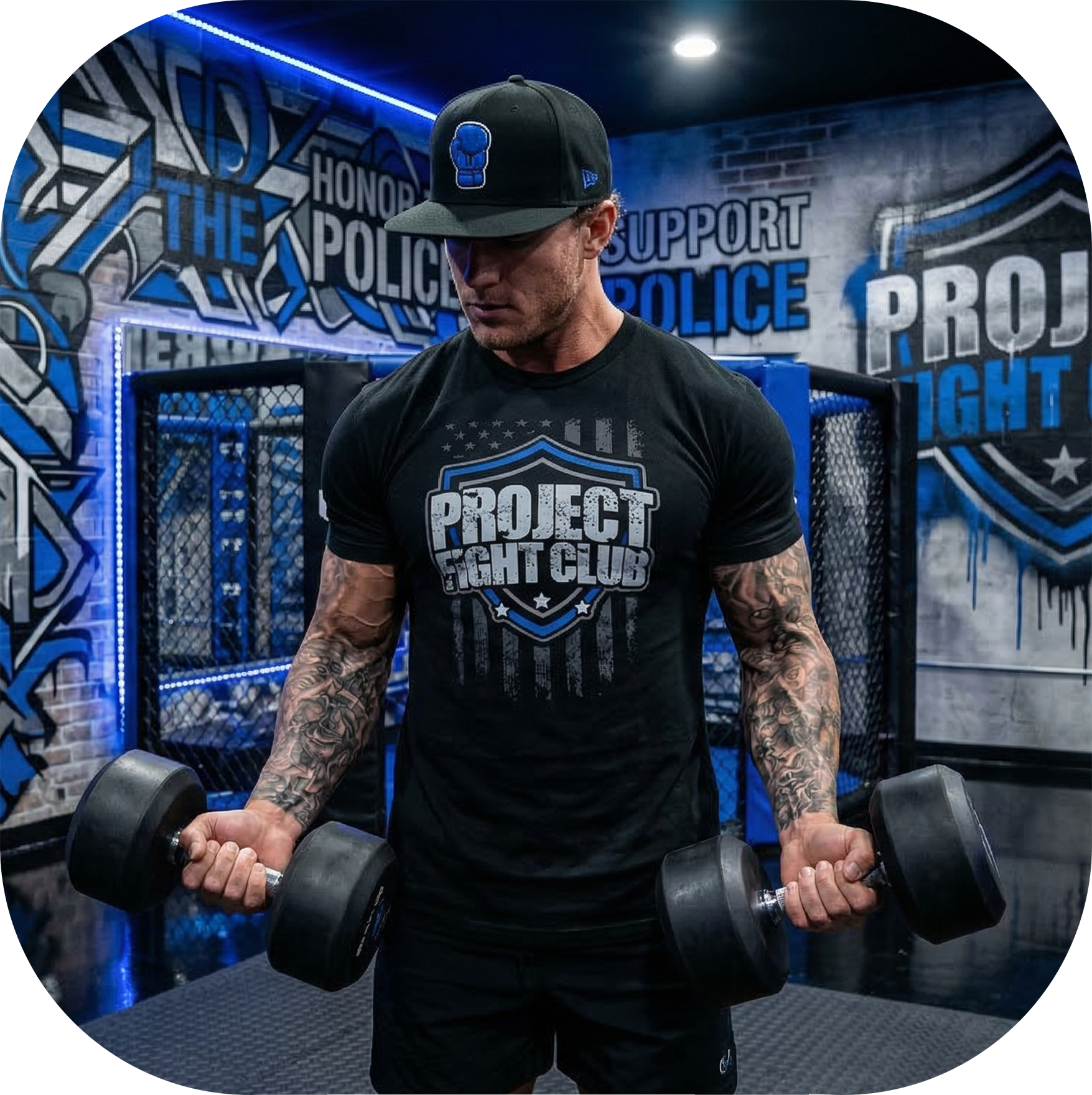 MENS BLACK T-SHIRT #9 - SUPPORT POLICE