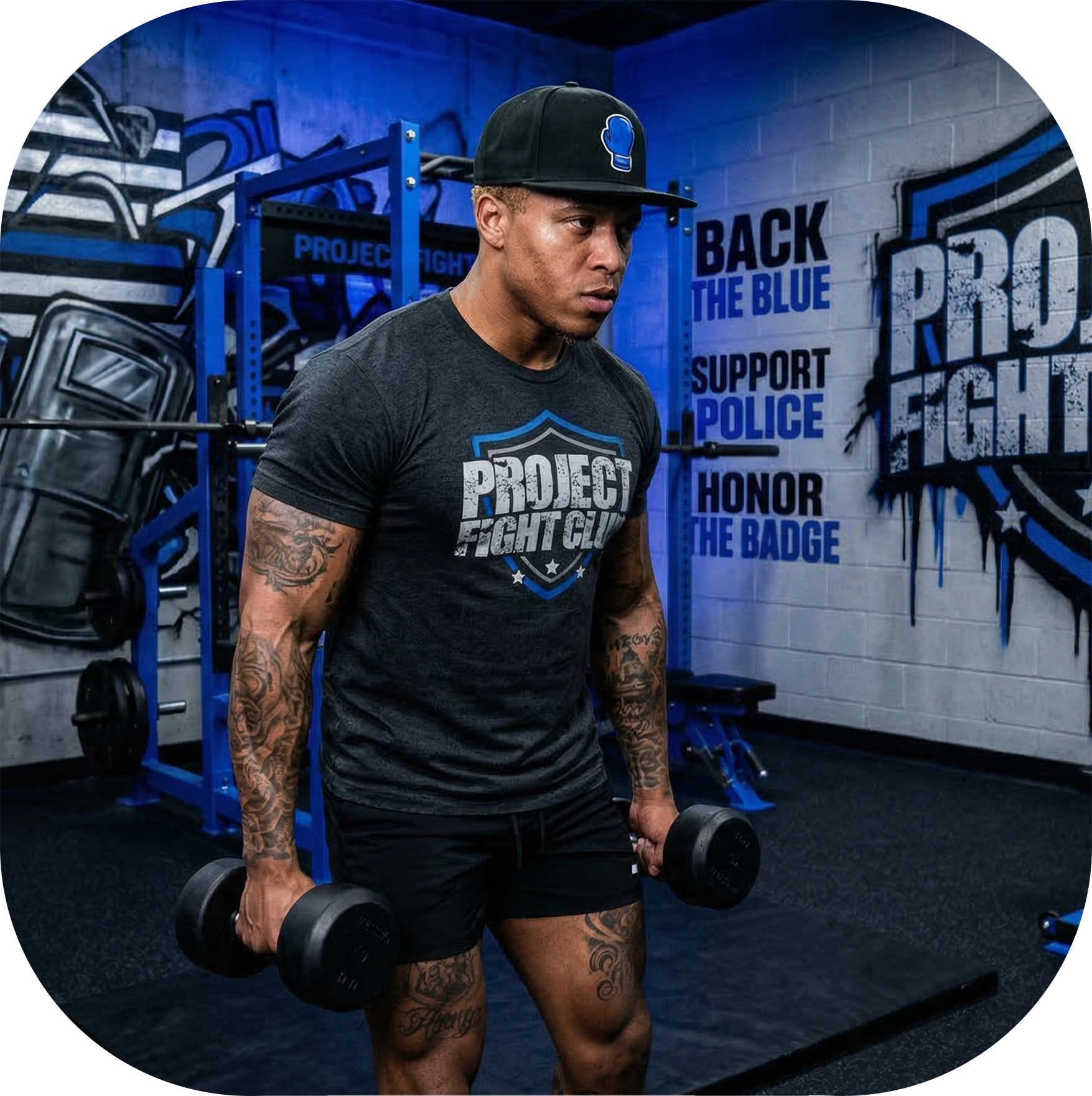 MENS CHARCOAL T-SHIRT - SUPPORT POLICE