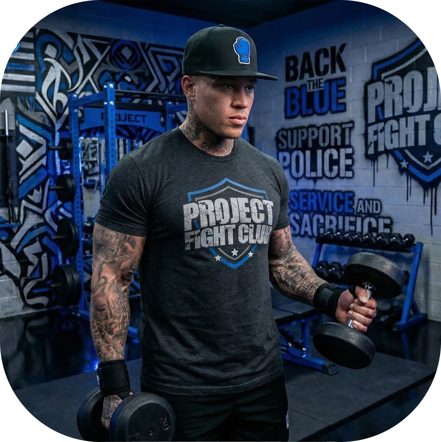 MENS CHARCOAL T-SHIRT - SUPPORT POLICE