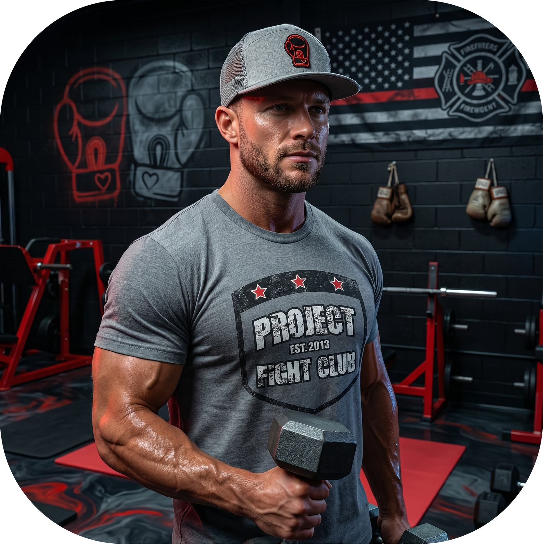 MENS GREY T-SHIRT #2 - HONOR FIREFIGHTERS & EMTs