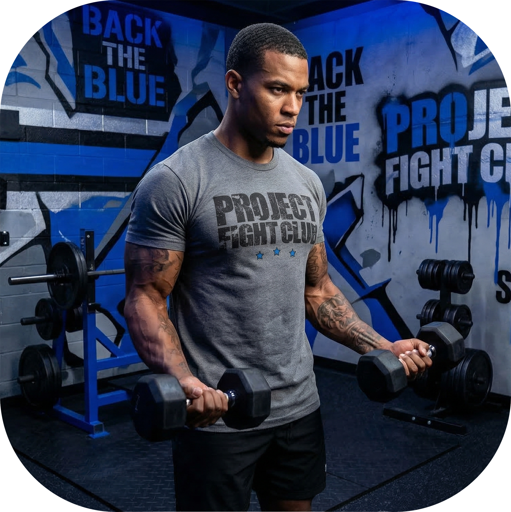 MENS GREY T-SHIRT - SUPPORT POLICE