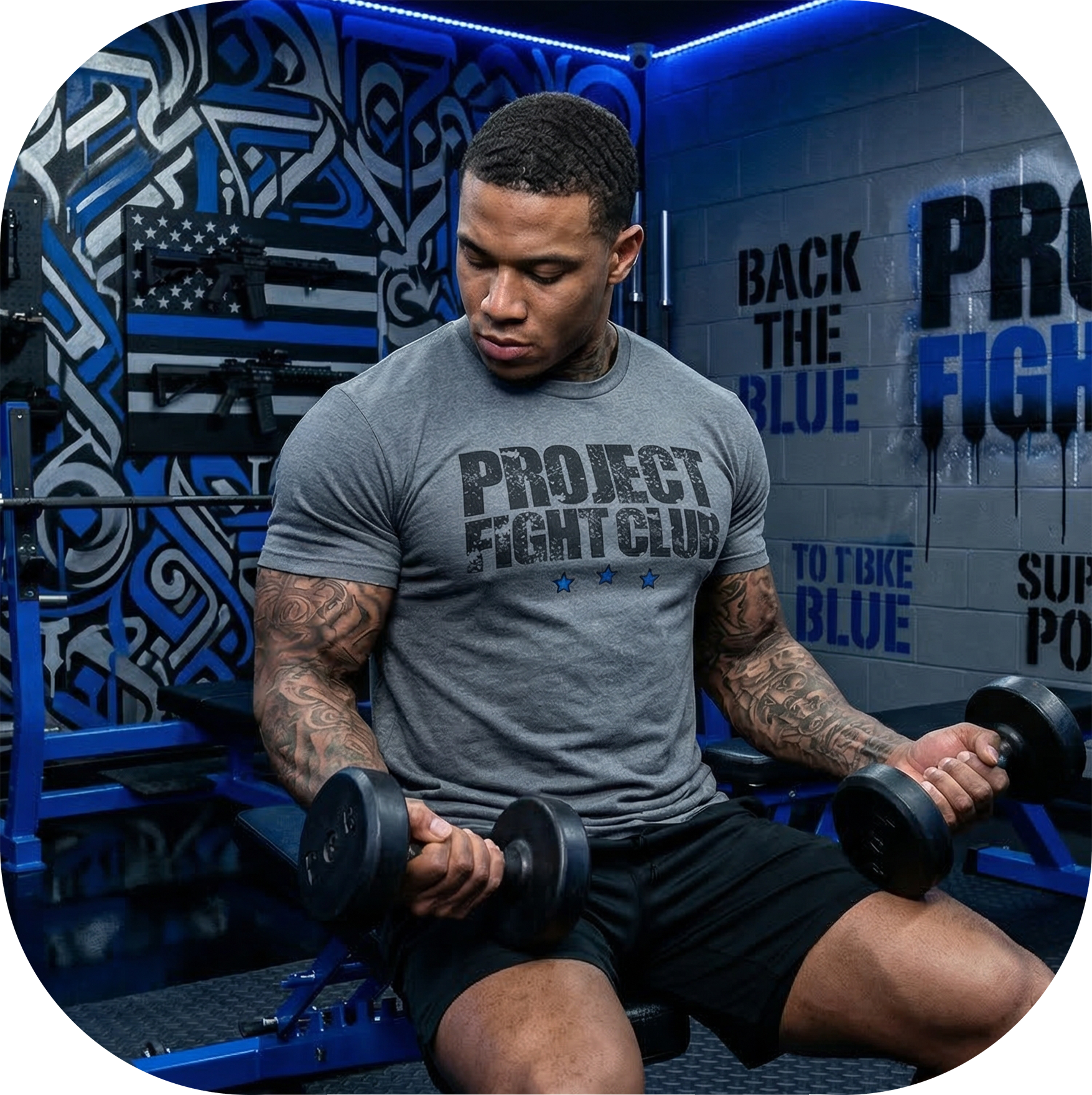 MENS GREY T-SHIRT - SUPPORT POLICE
