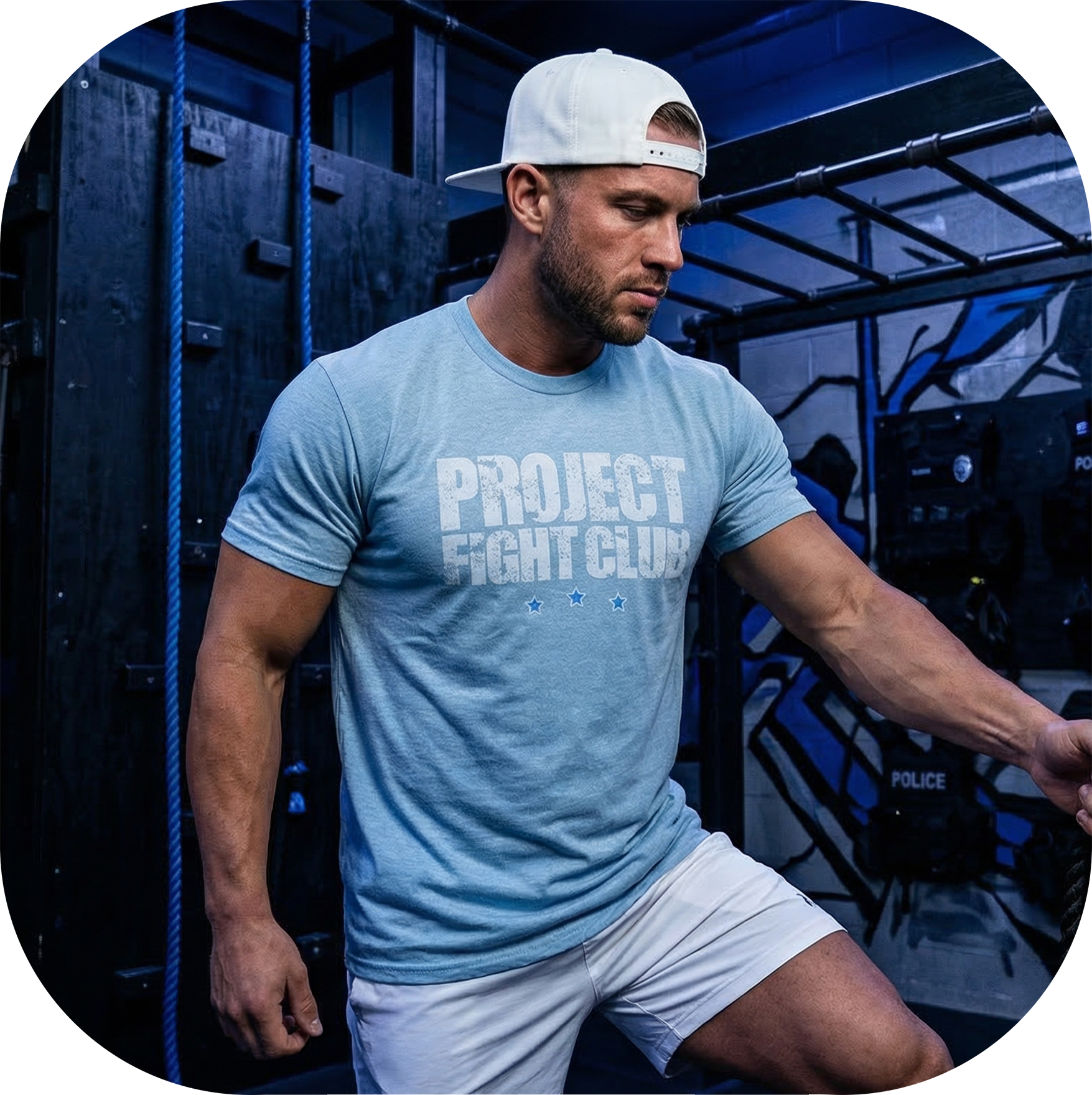 ICE BLUE T-SHIRT #2 - SUPPORT POLICE