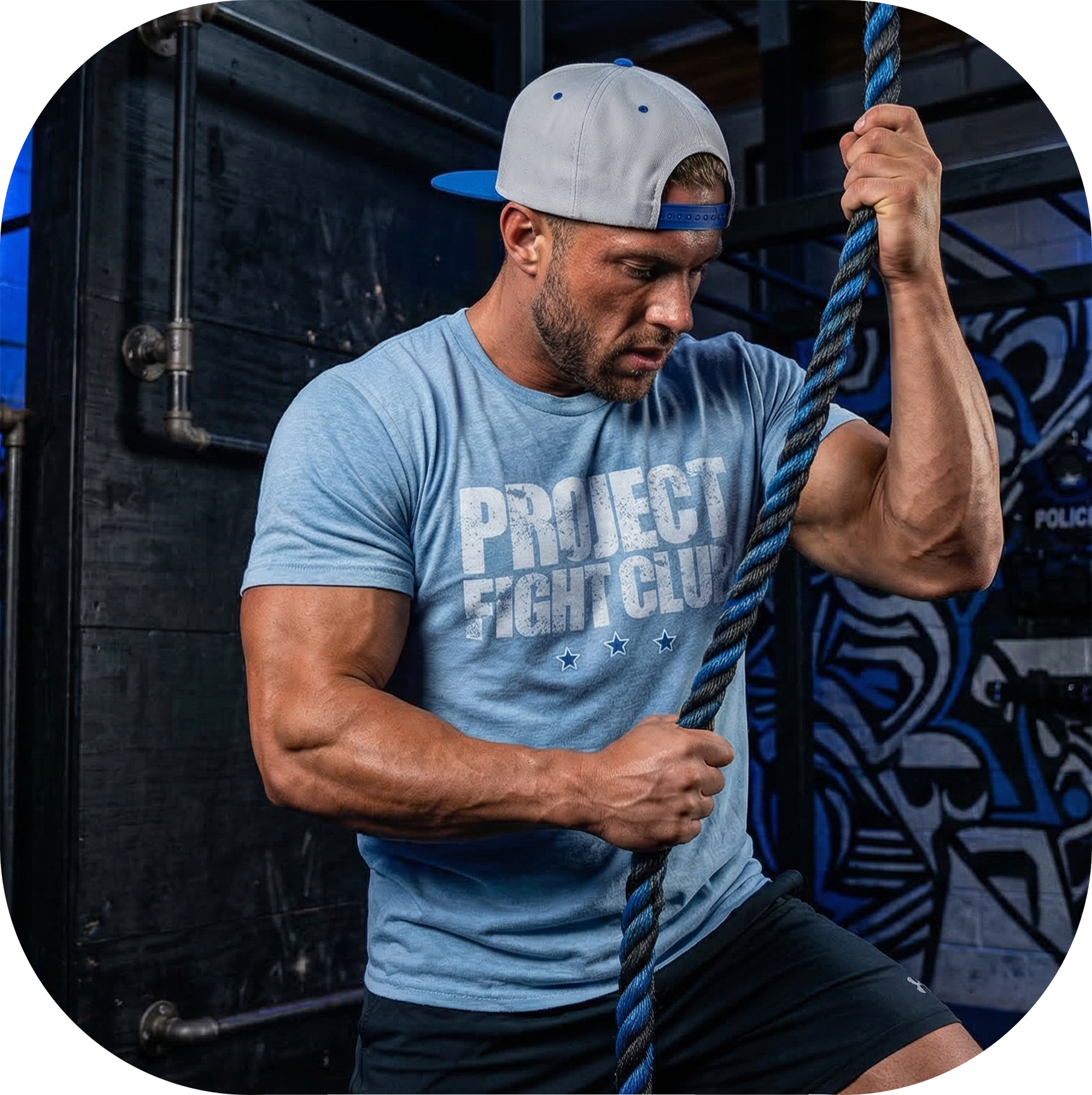 ICE BLUE T-SHIRT #2 - SUPPORT POLICE