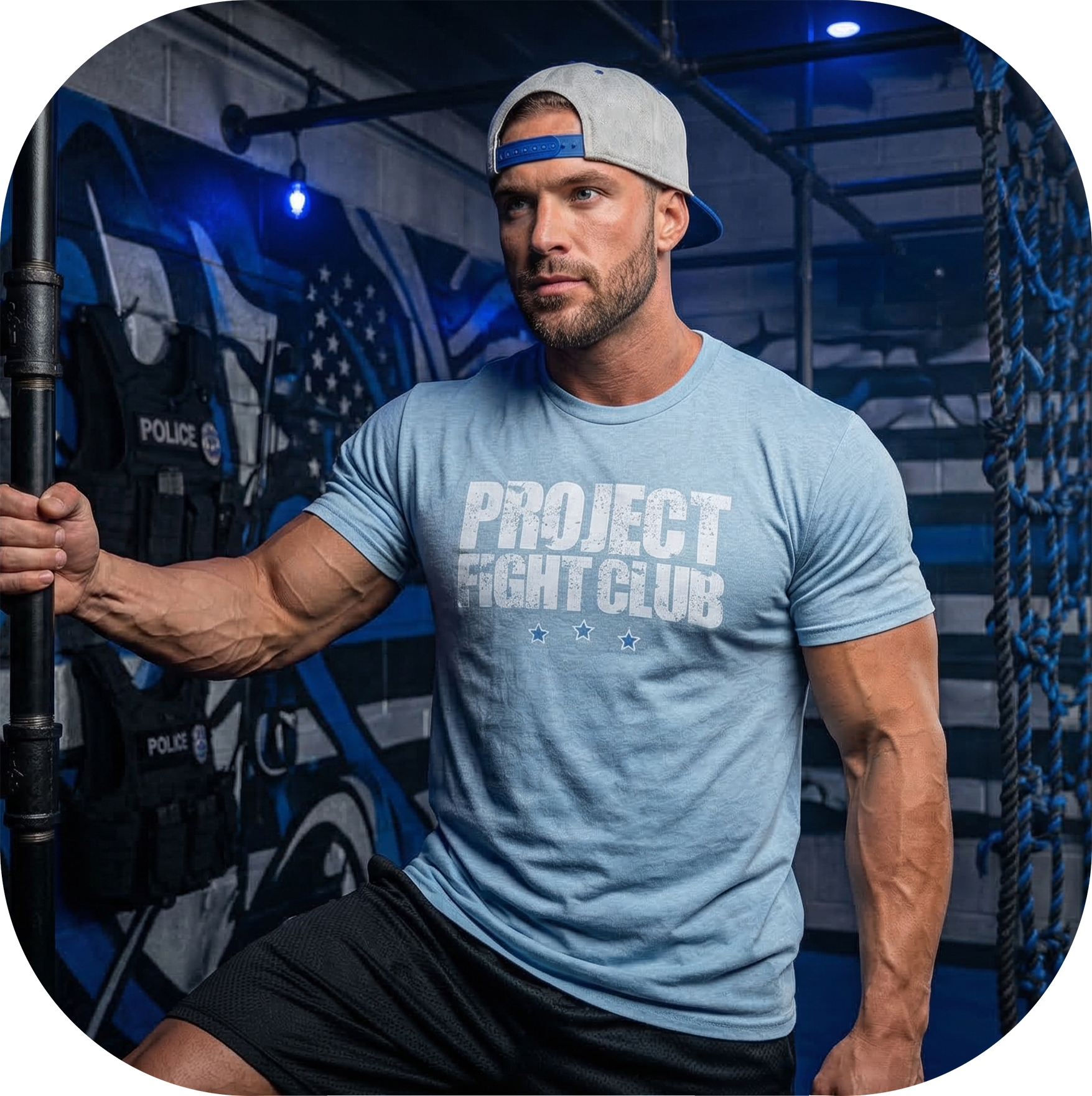 ICE BLUE T-SHIRT #2 - SUPPORT POLICE