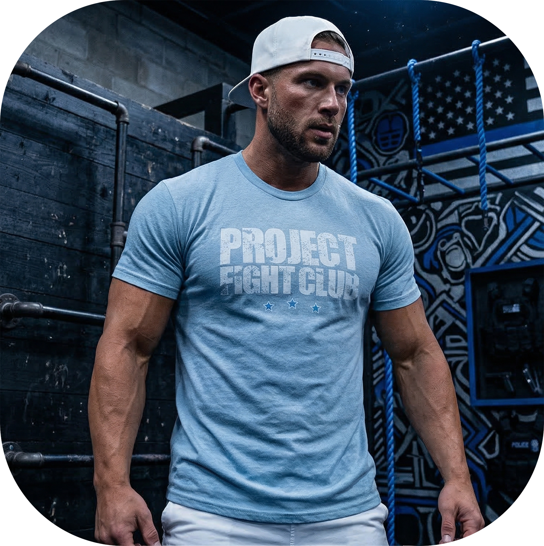 ICE BLUE T-SHIRT #2 - SUPPORT POLICE