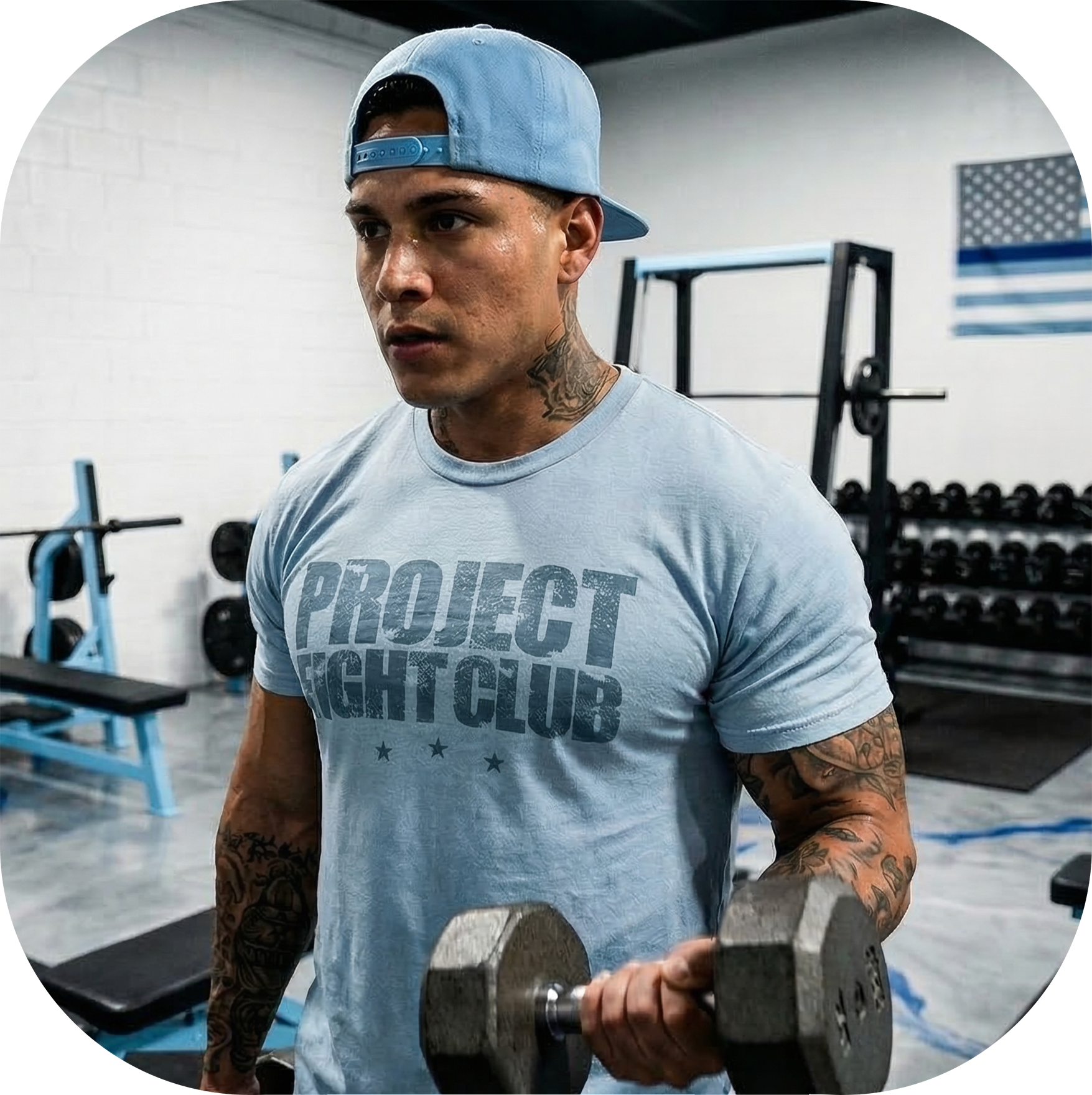 MENS ICE BLUE T-SHIRT - SUPPORT POLICE